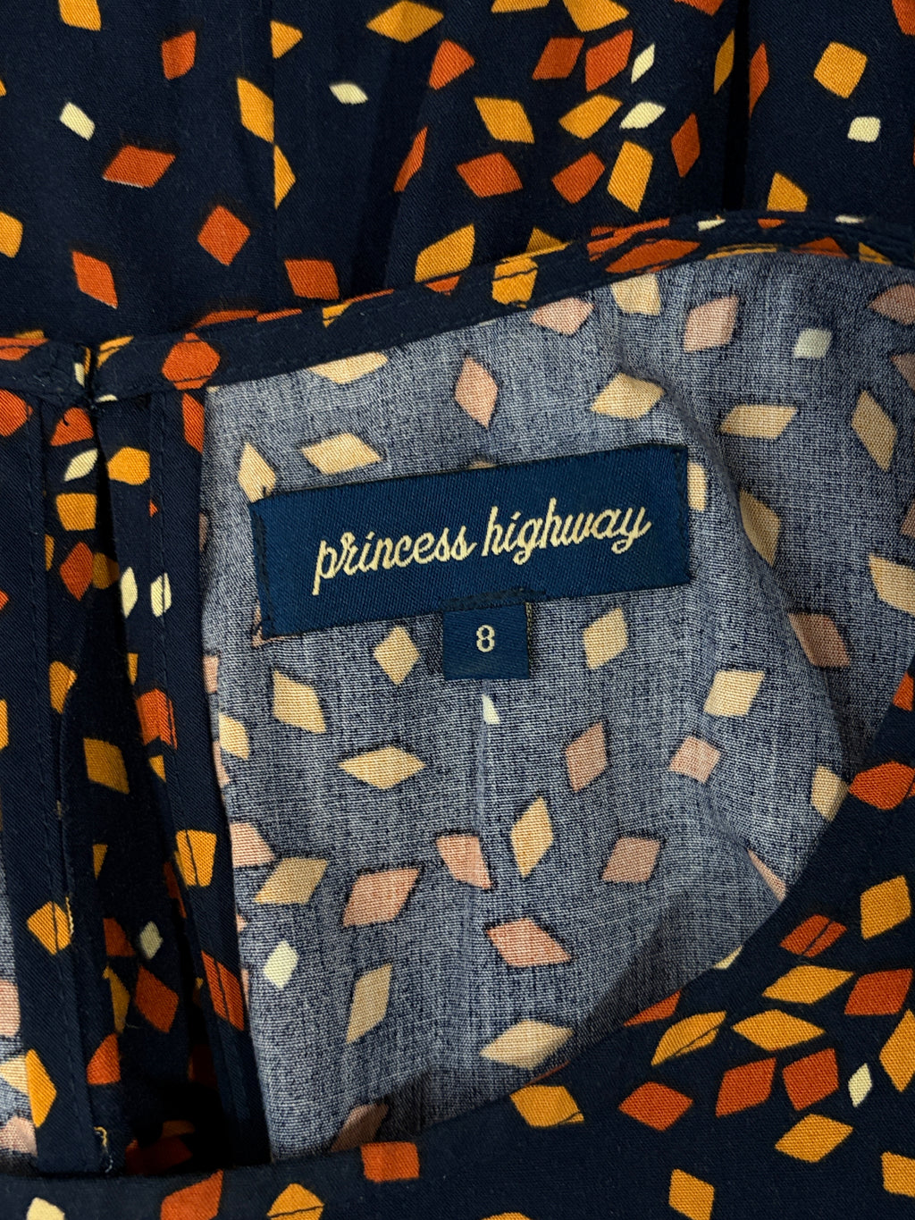 Princess Highway Confetti Print Fit-and-Flare Midi Dress in navy – view 6 of 6