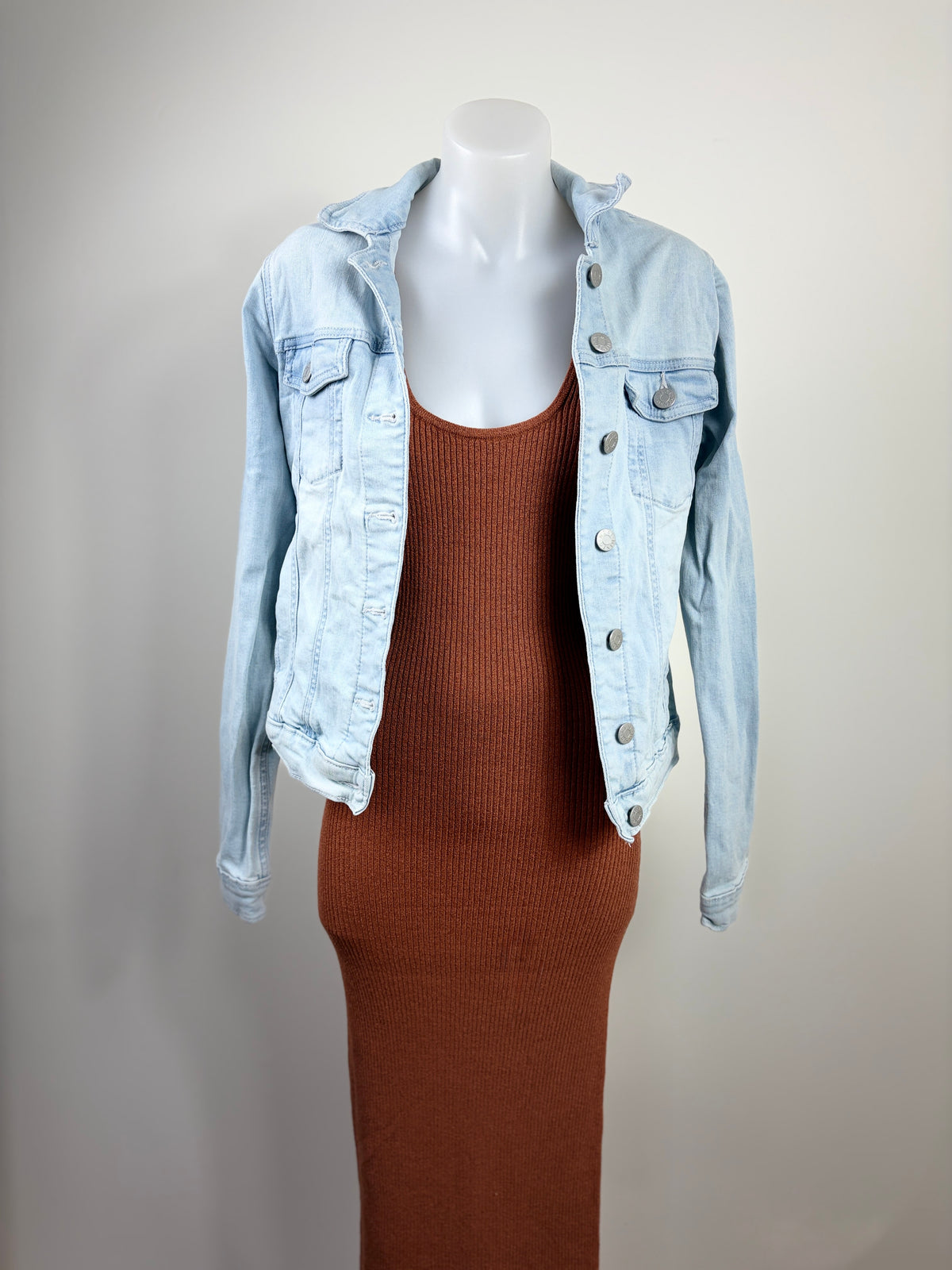 Mossman Dreaming Wild Rib-Knit Midi Dress in ginger biscuit – view 5 of 10