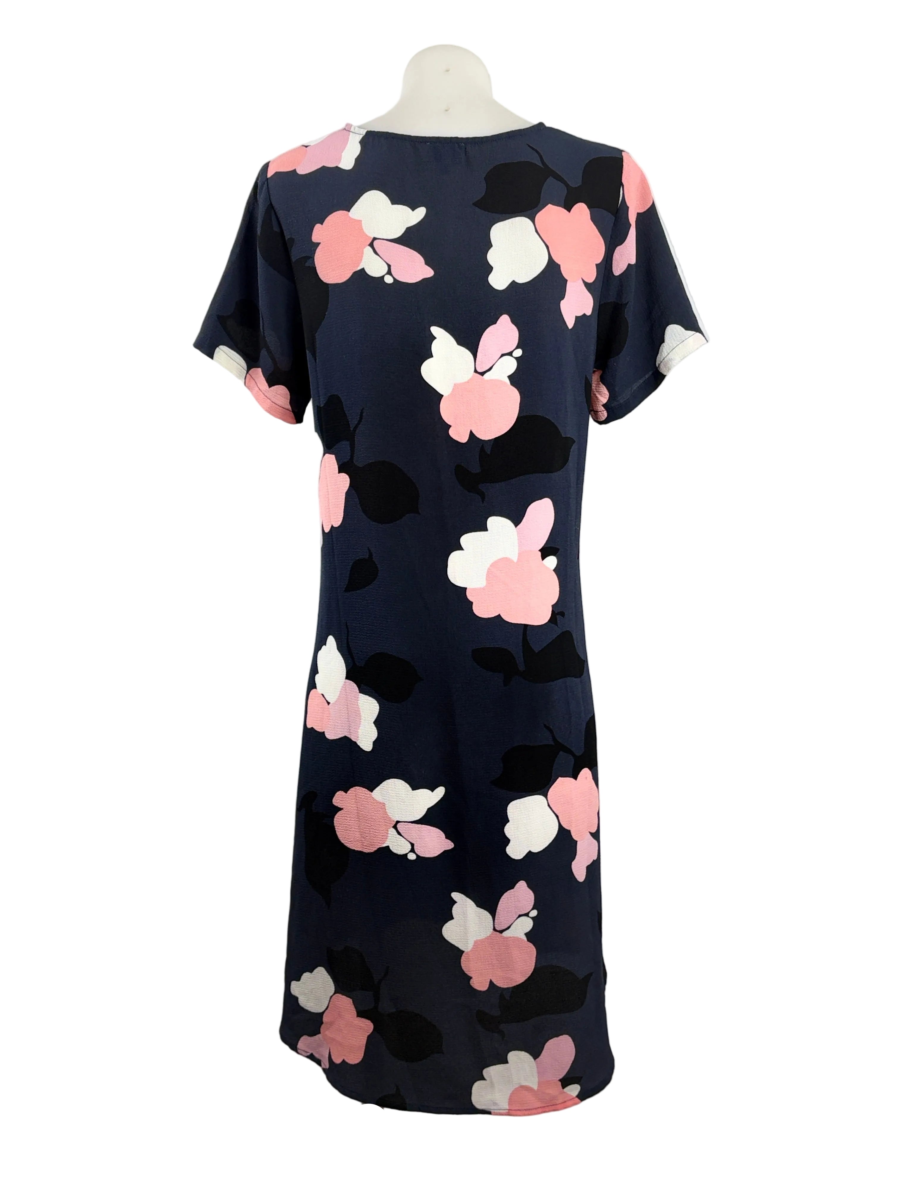 Leoni | Floral Shift Dress | Navy, Blush & White | XS