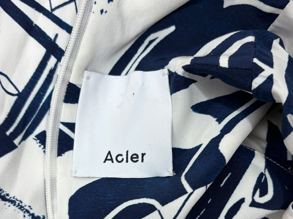Acler | Farley Silk Dress | Indigo Scatter | Size 6