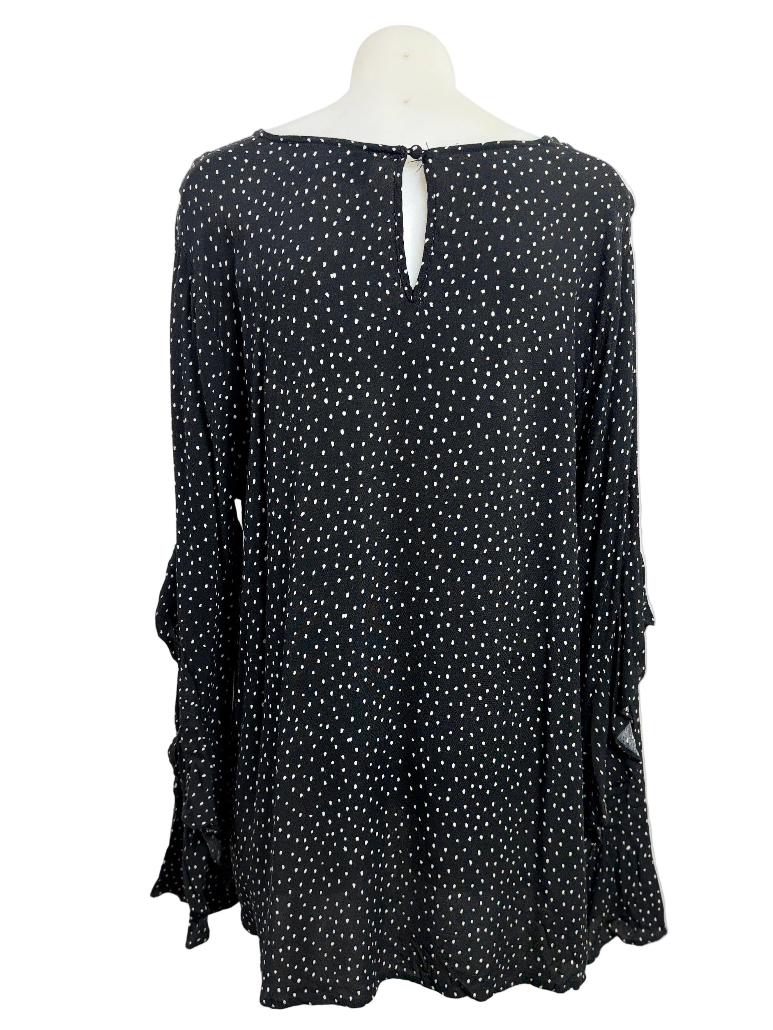 Decjuba Polka Dot Frill Sleeve Top| Size 14