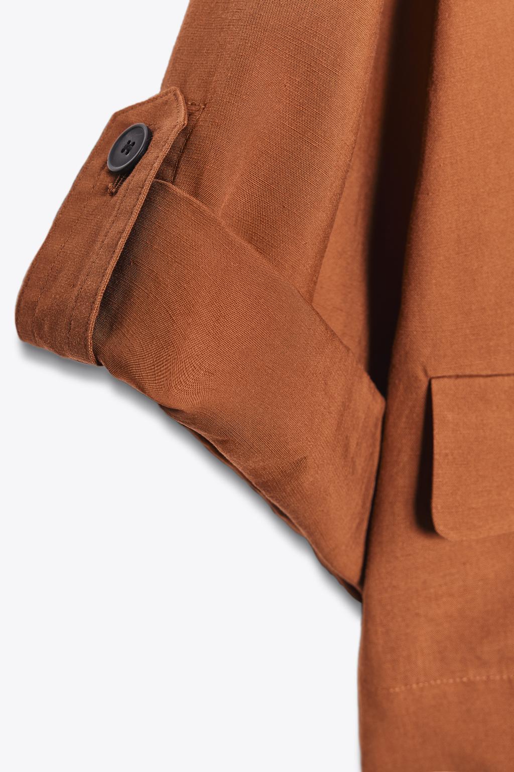 Zara | Cropped V-Neck Jacket | Rust | Size M