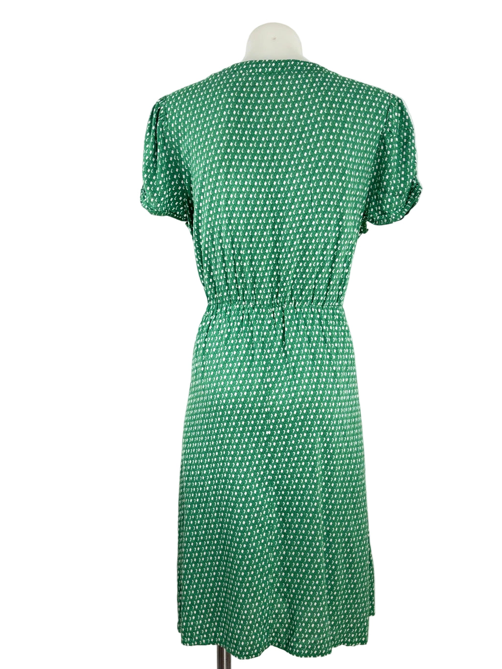 Sunny Girl | Geometric Print Button-Front Dress | Size 14