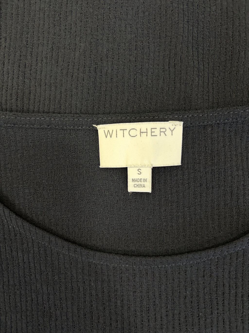Witchery Pleated Sheer-Yoke Blouse in navy – view 6 of 6