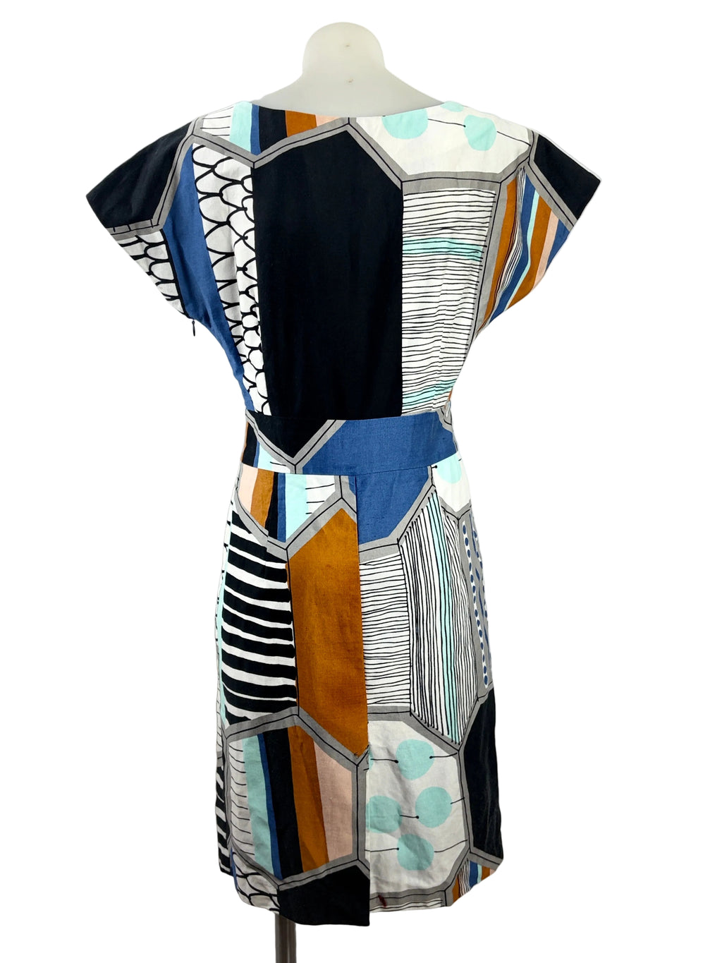 Marimekko | Geometric Patchwork Shift Dress | EU 34 AU 8