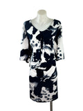 Simply Vera Vera Wang | Abstract Print Shift Dress | Navy & White | Size 18+
