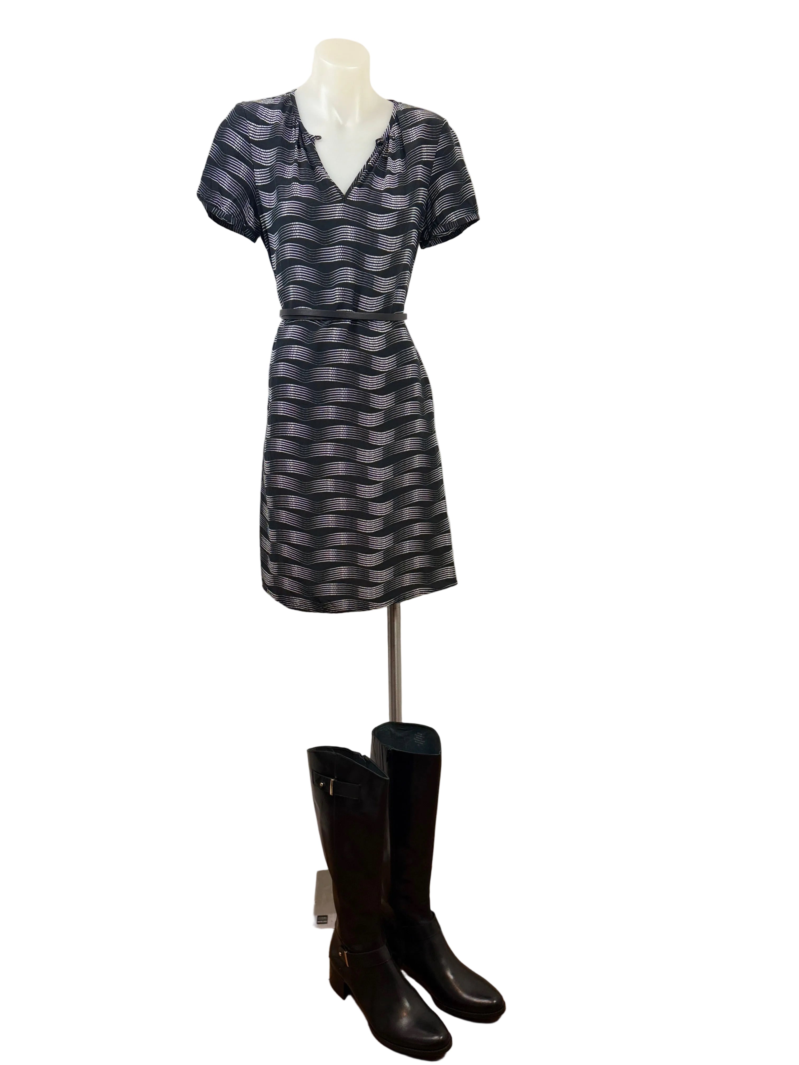 Marcs Pure Silk Wave Print Dress - Size 6
