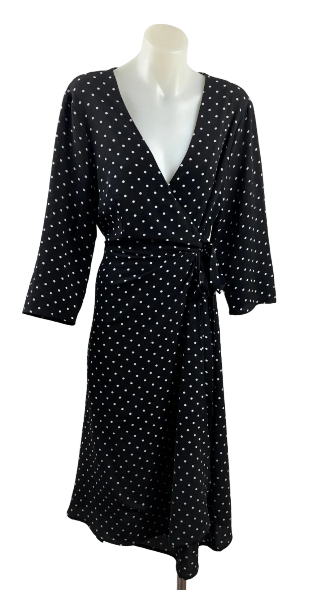 Atmos & Here Wrap Polka Dot Dress