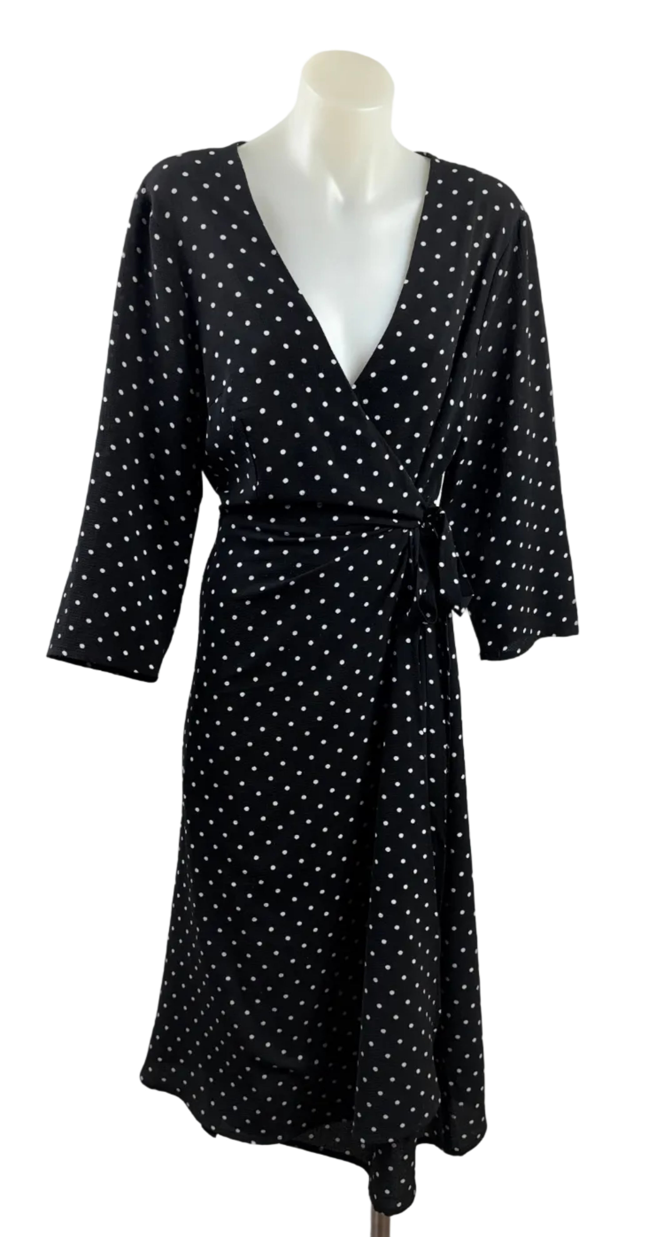 Atmos & Here Wrap Polka Dot Dress
