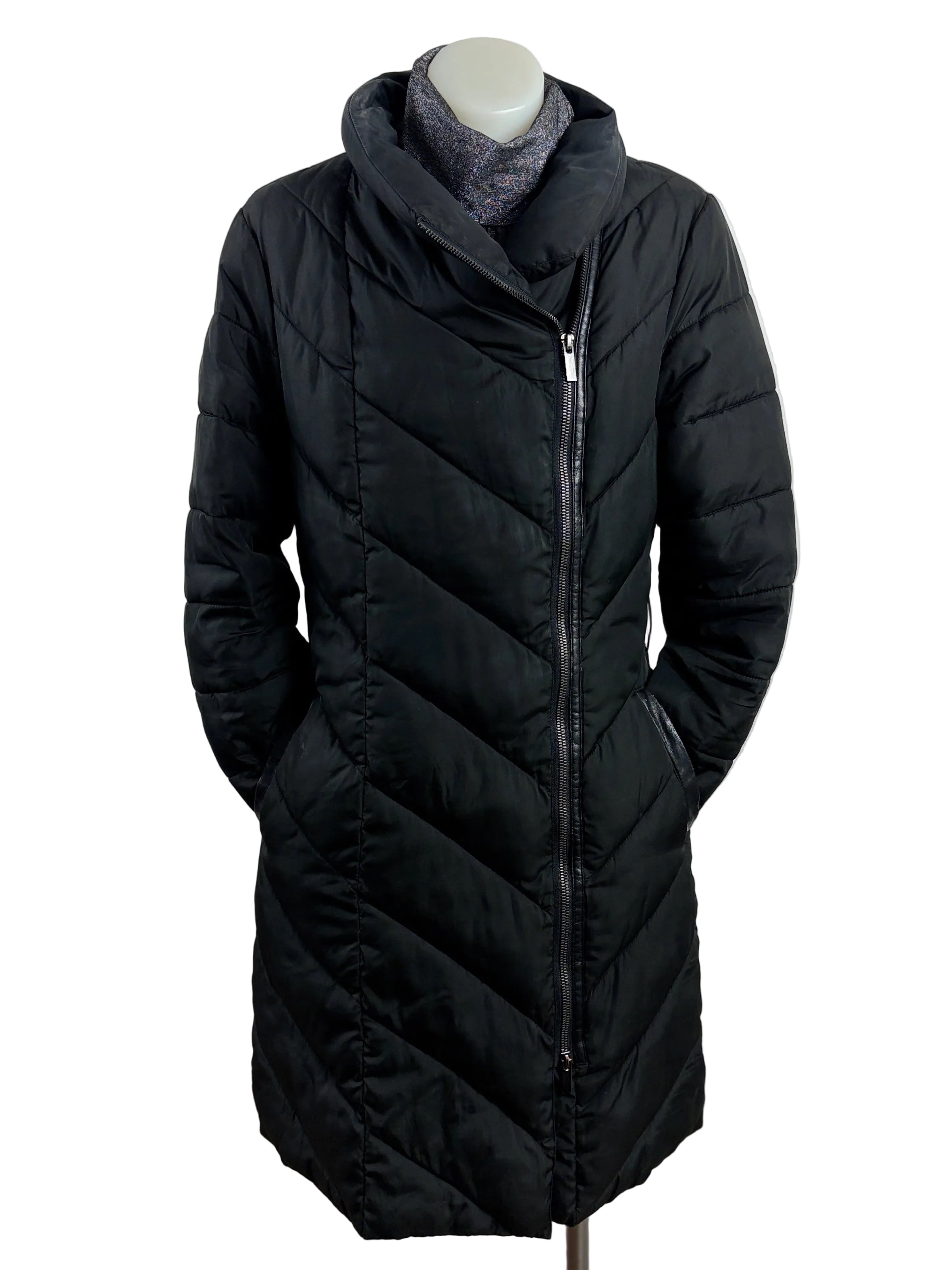 Portmans | Zip Puffer Coat | Black | Size 8
