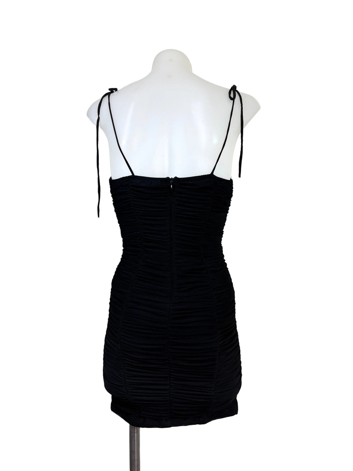 Ruby Sees Ruched Tie Shoulder Mini Dress in black – view 2 of 4
