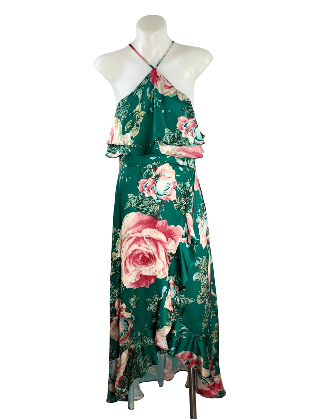 Catalog | Rose Print Halter Maxi Dress | Size 8