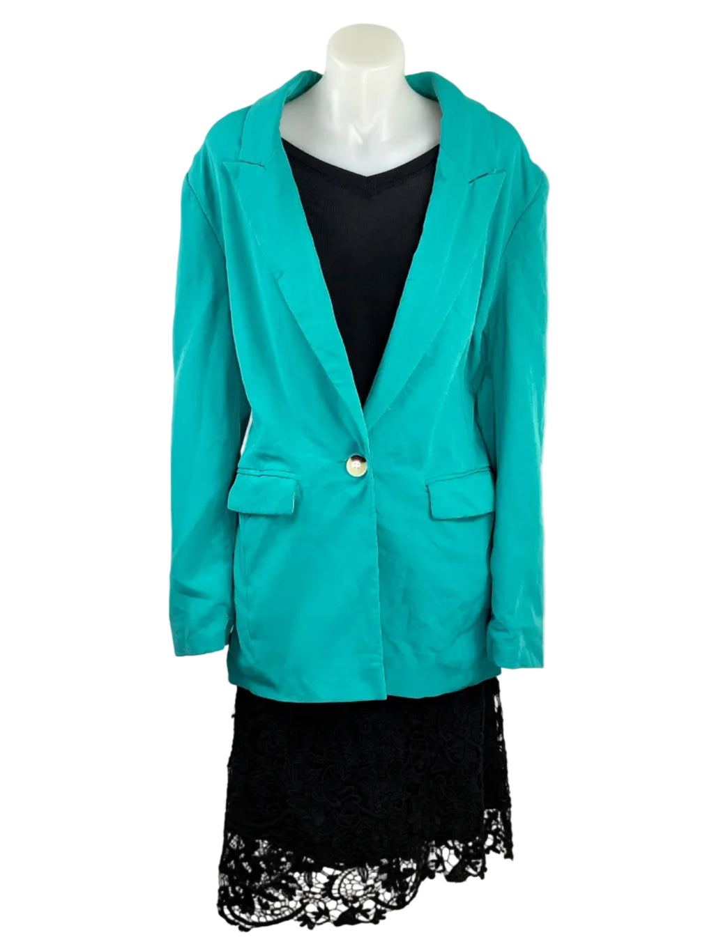 Just Jeans | Single-Button Blazer | Jade Green | Size 12