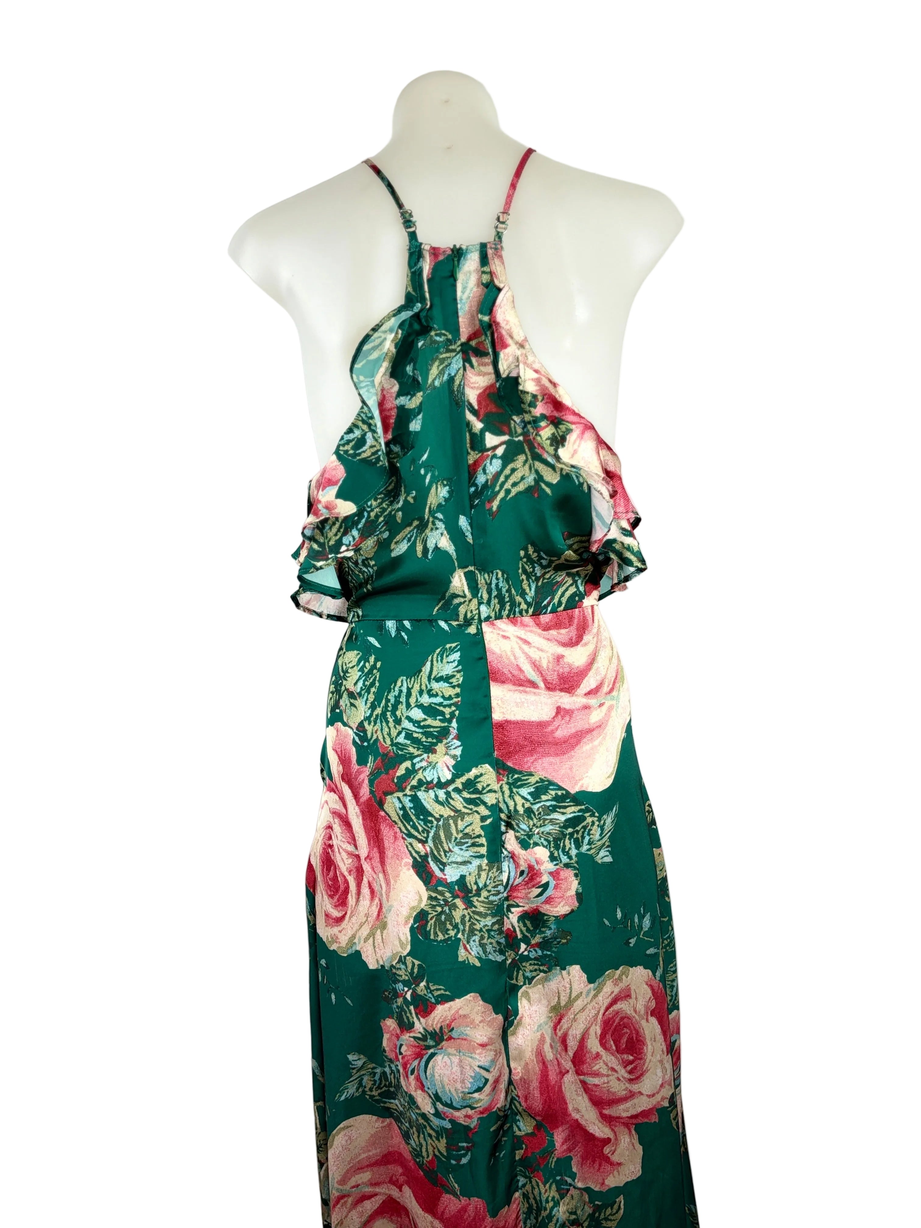 Catalog | Rose Print Halter Maxi Dress | Size 8