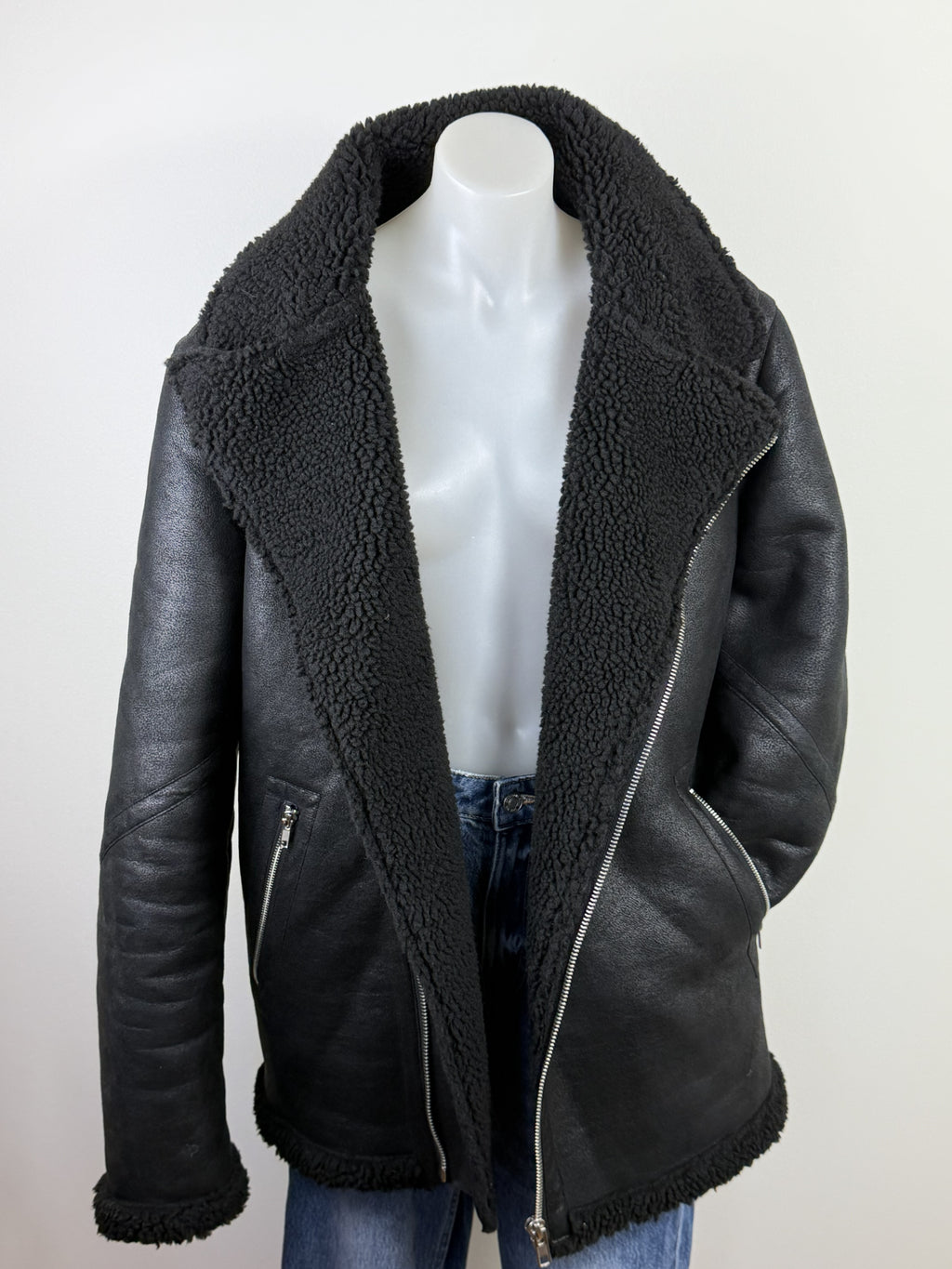ASOS Faux Shearling Aviator Jacket