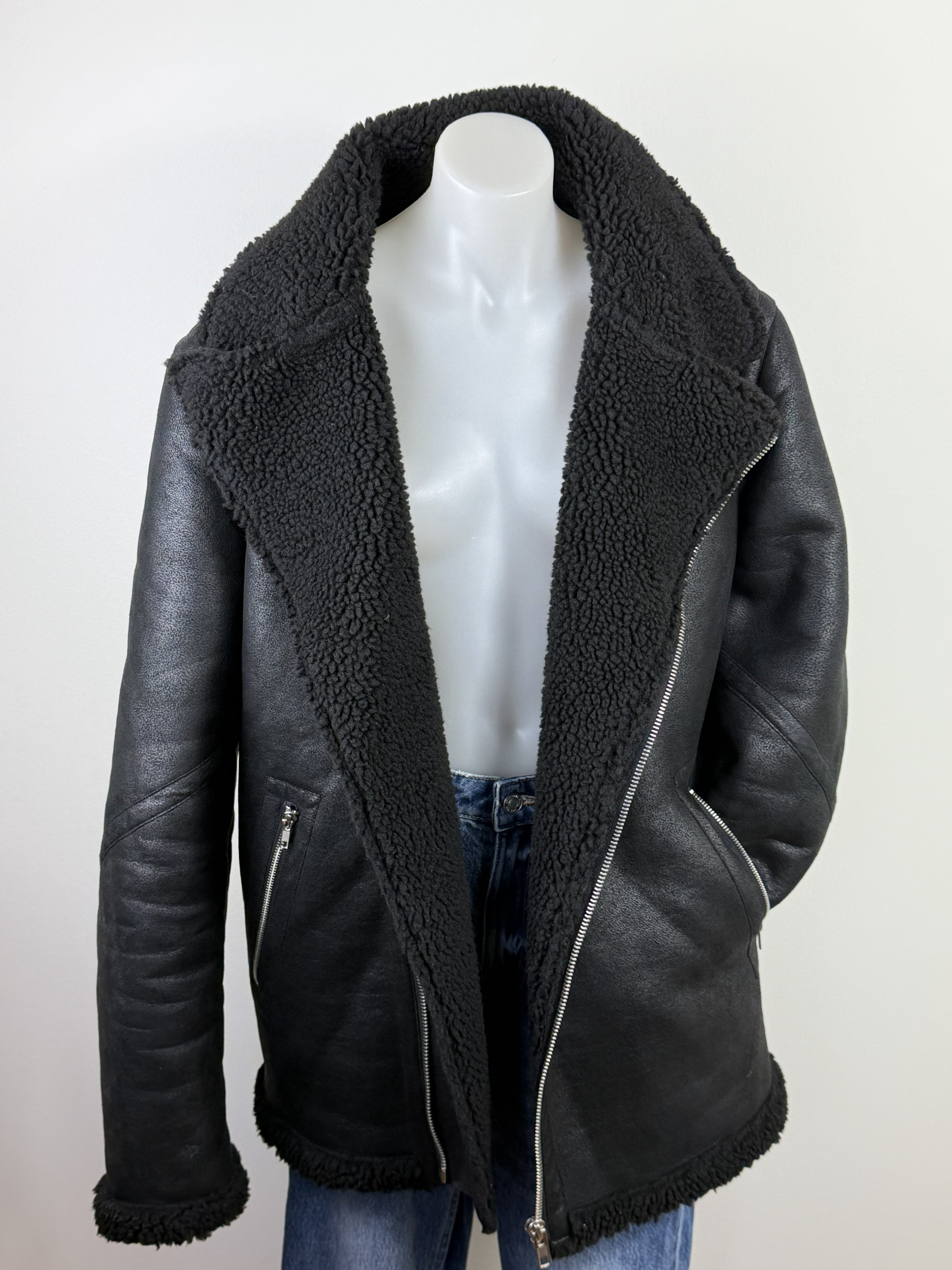 ASOS Faux Shearling Aviator Jacket