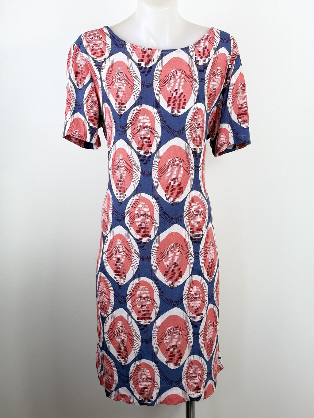 Elm Blue Pink Pattern Short Sleeve Dress