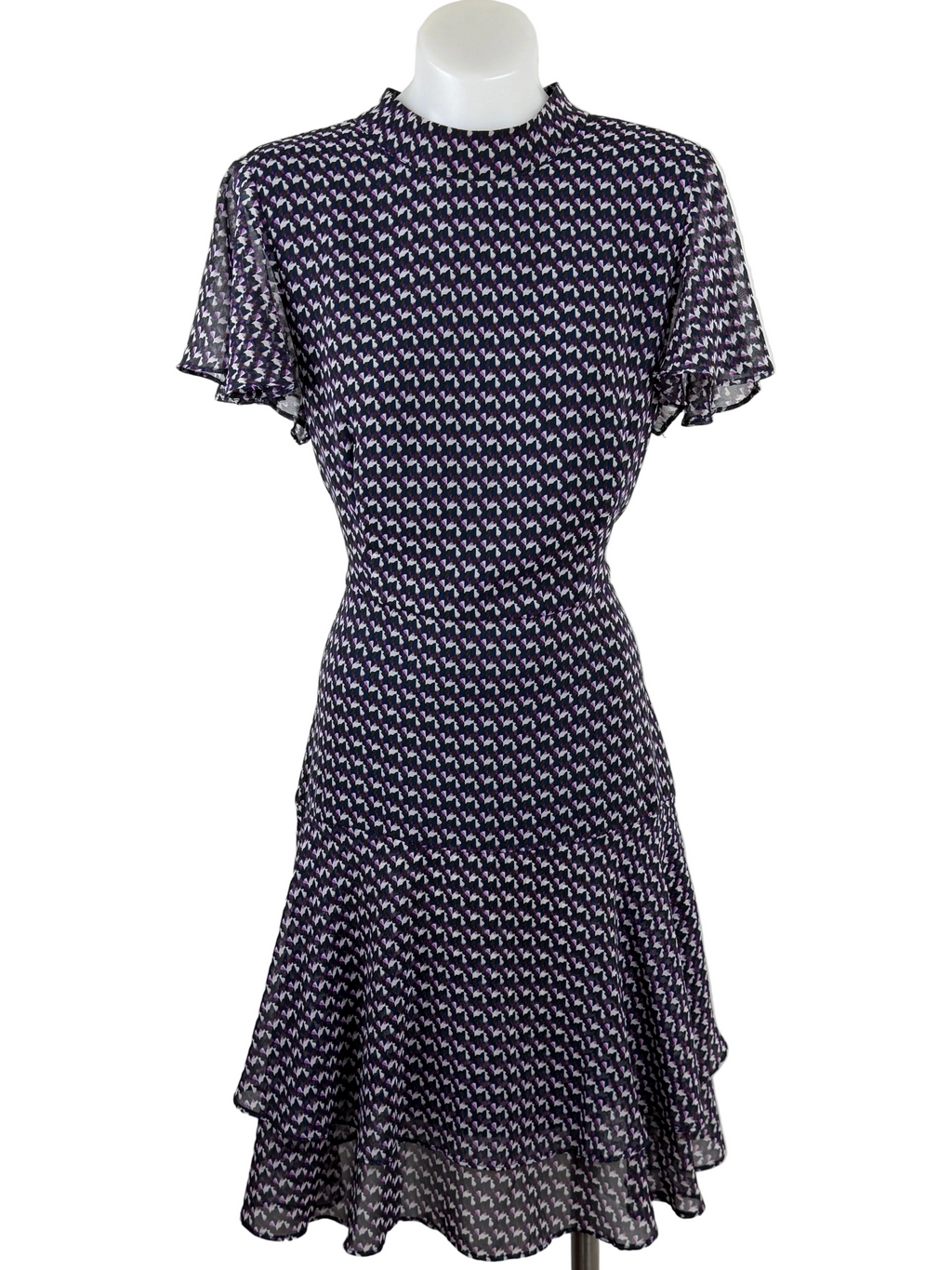 Portmans Geometric Print Flounce Hem Dress