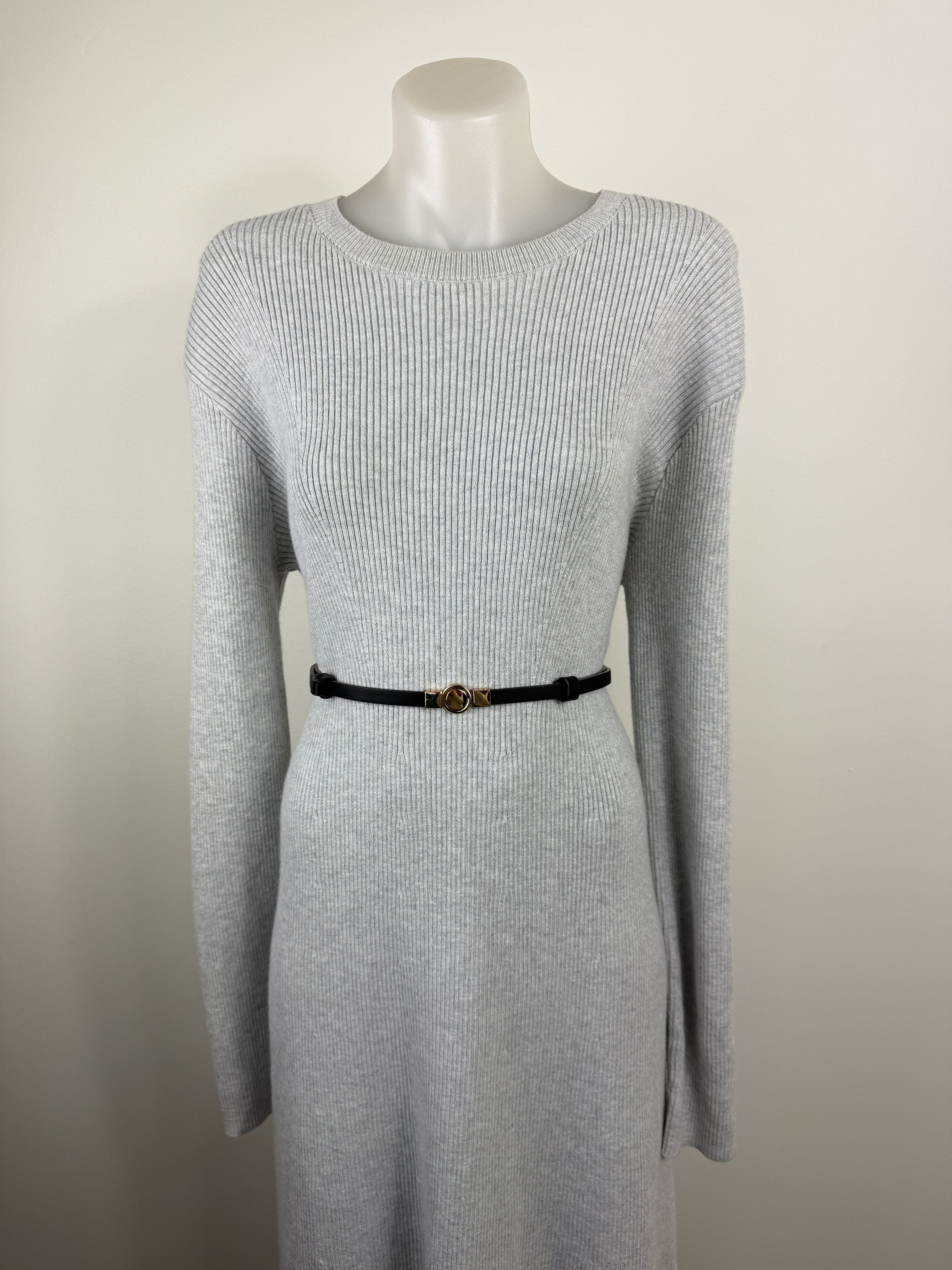 Witchery Ribbed Knit Midi Dress — Grey Marle