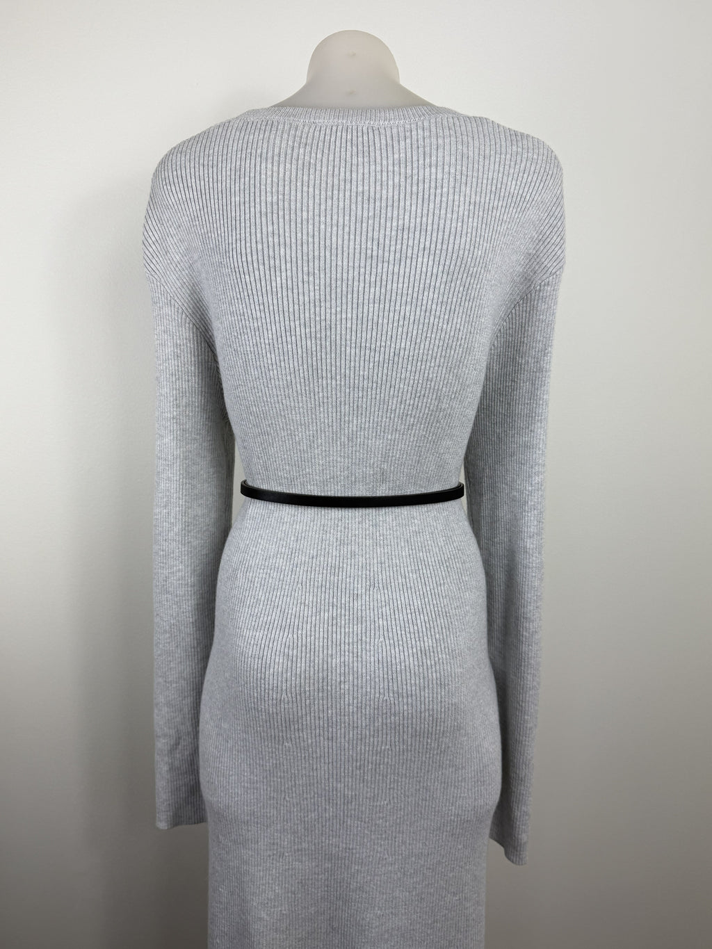 Witchery Ribbed Knit Midi Dress — Grey Marle
