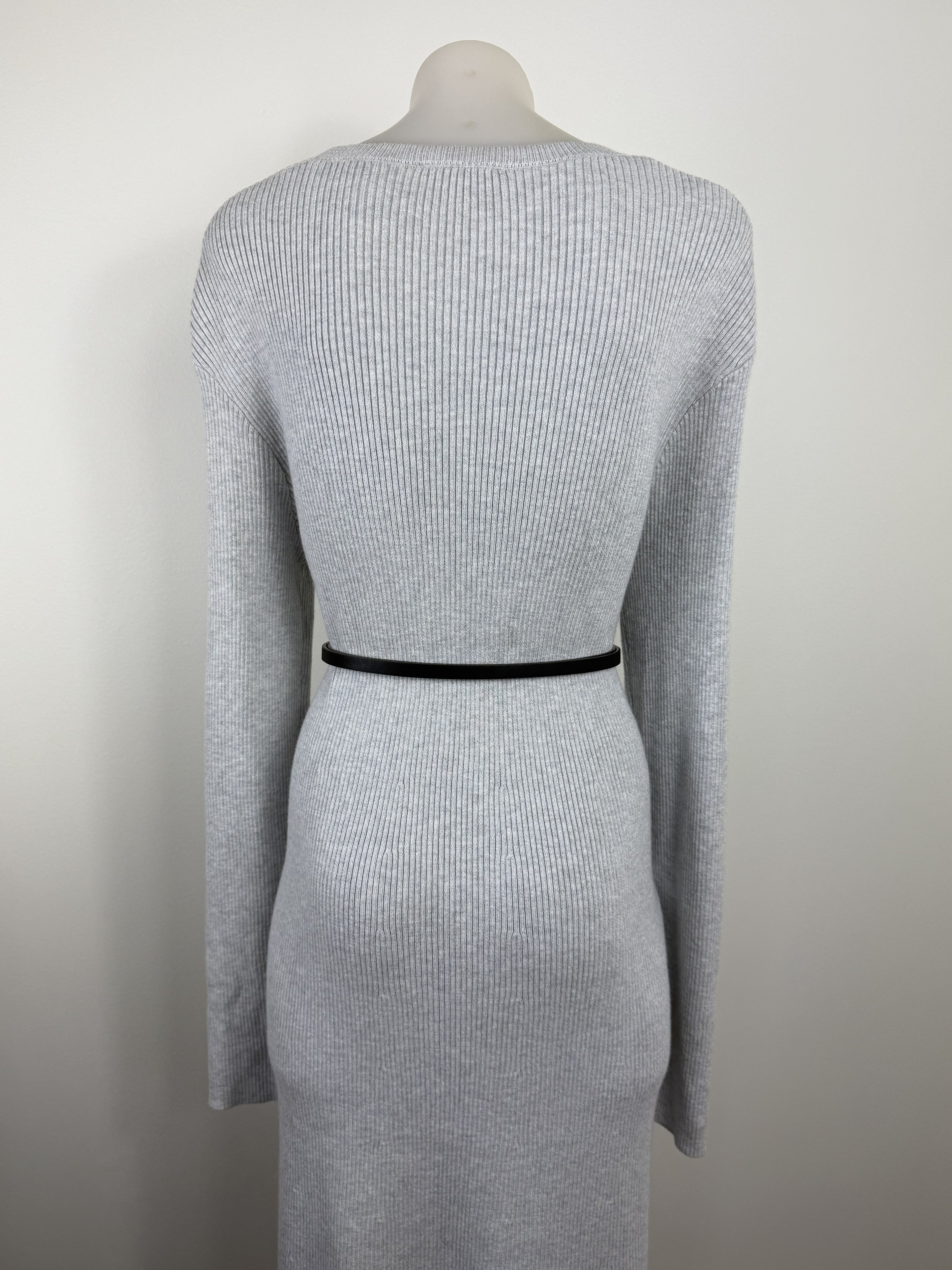 Witchery Ribbed Knit Midi Dress — Grey Marle