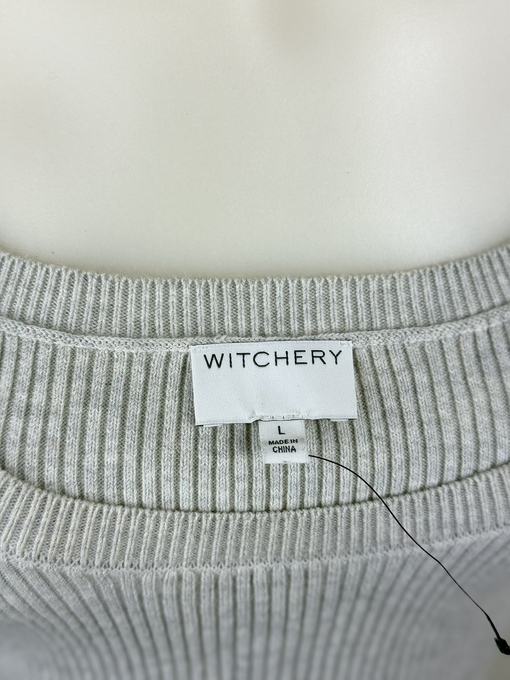 Witchery Ribbed Knit Midi Dress — Grey Marle