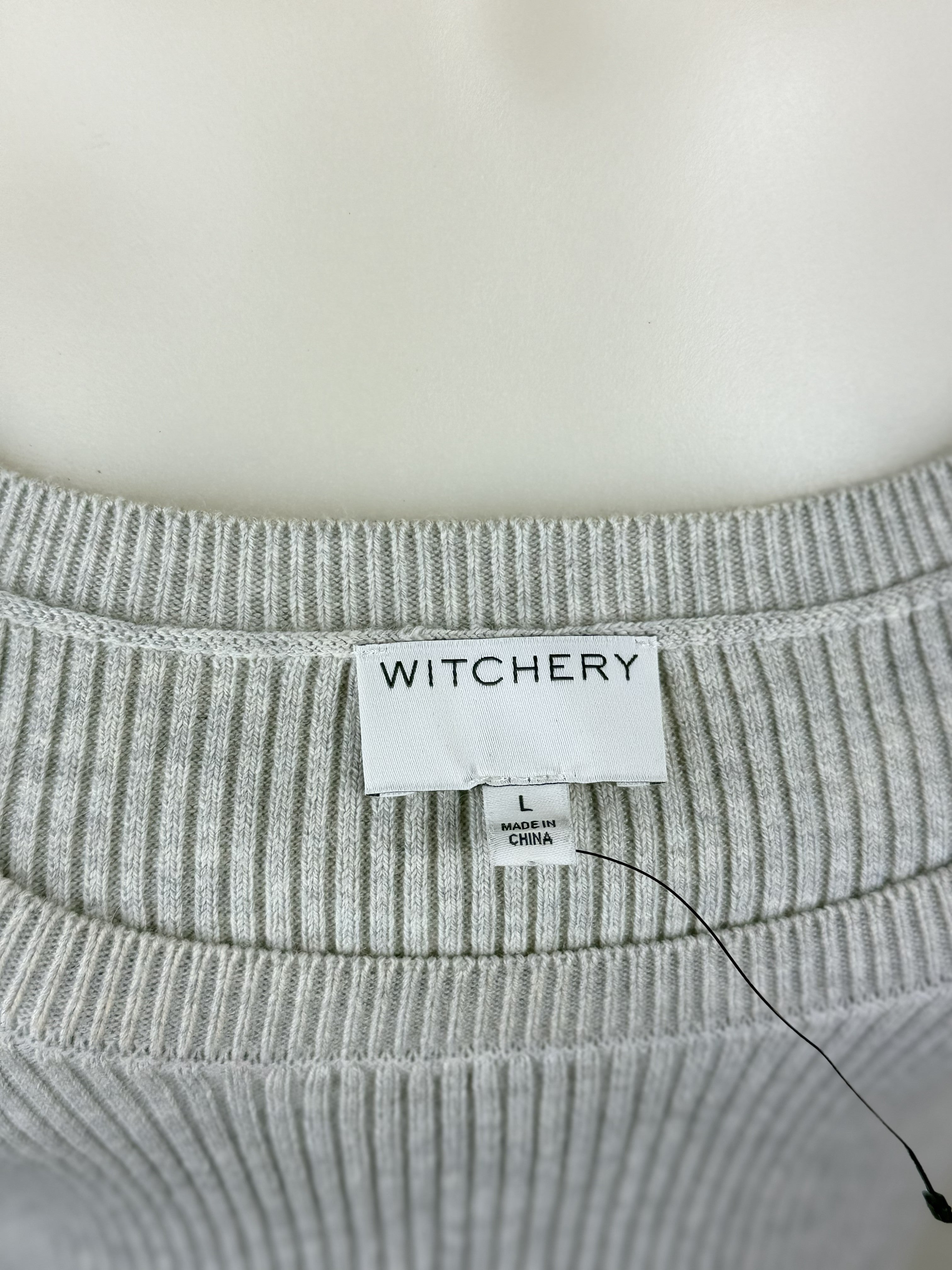 Witchery Ribbed Knit Midi Dress — Grey Marle