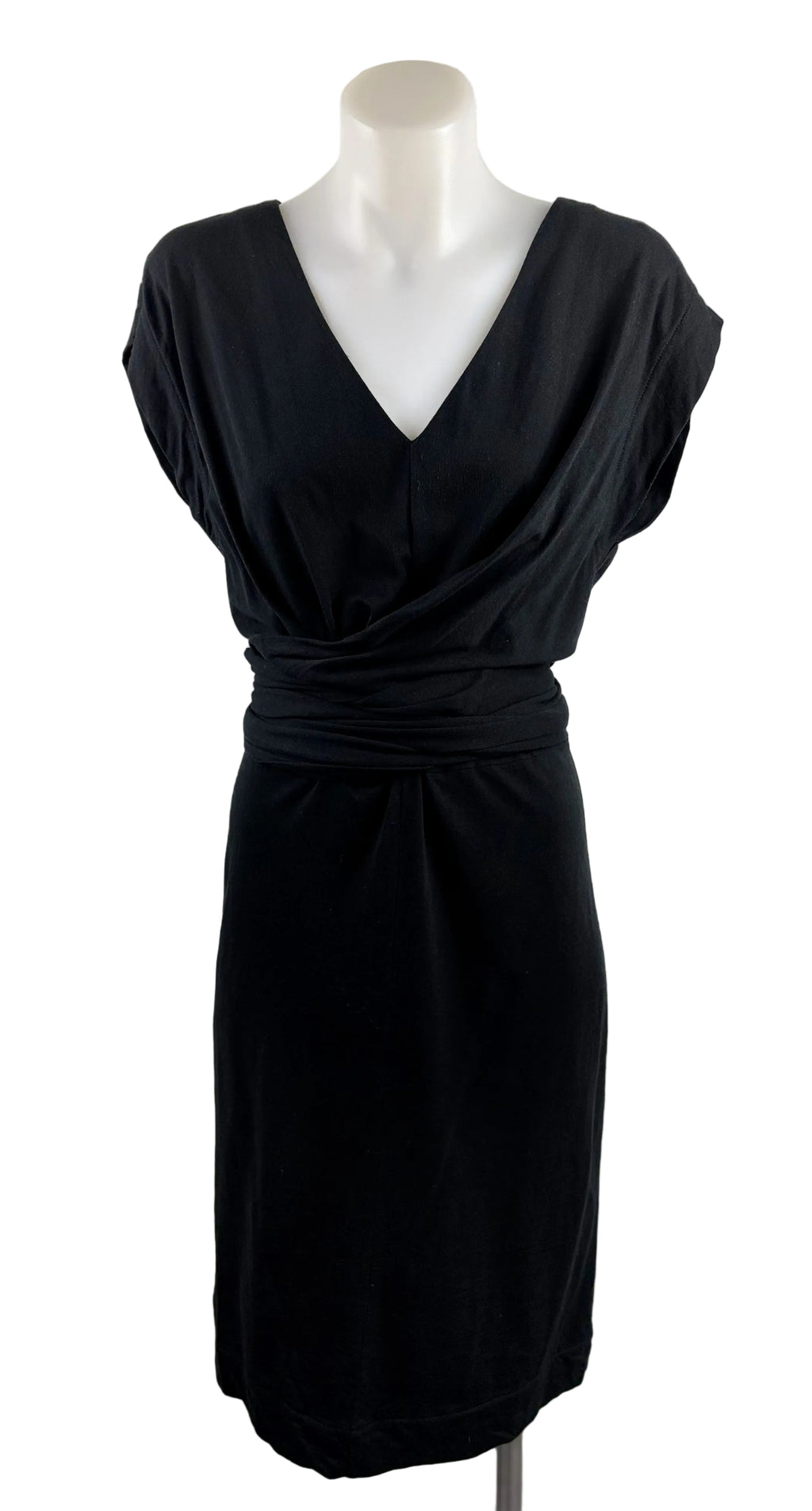 Country Road Black Short Sleeve Twist Front Tie Dress