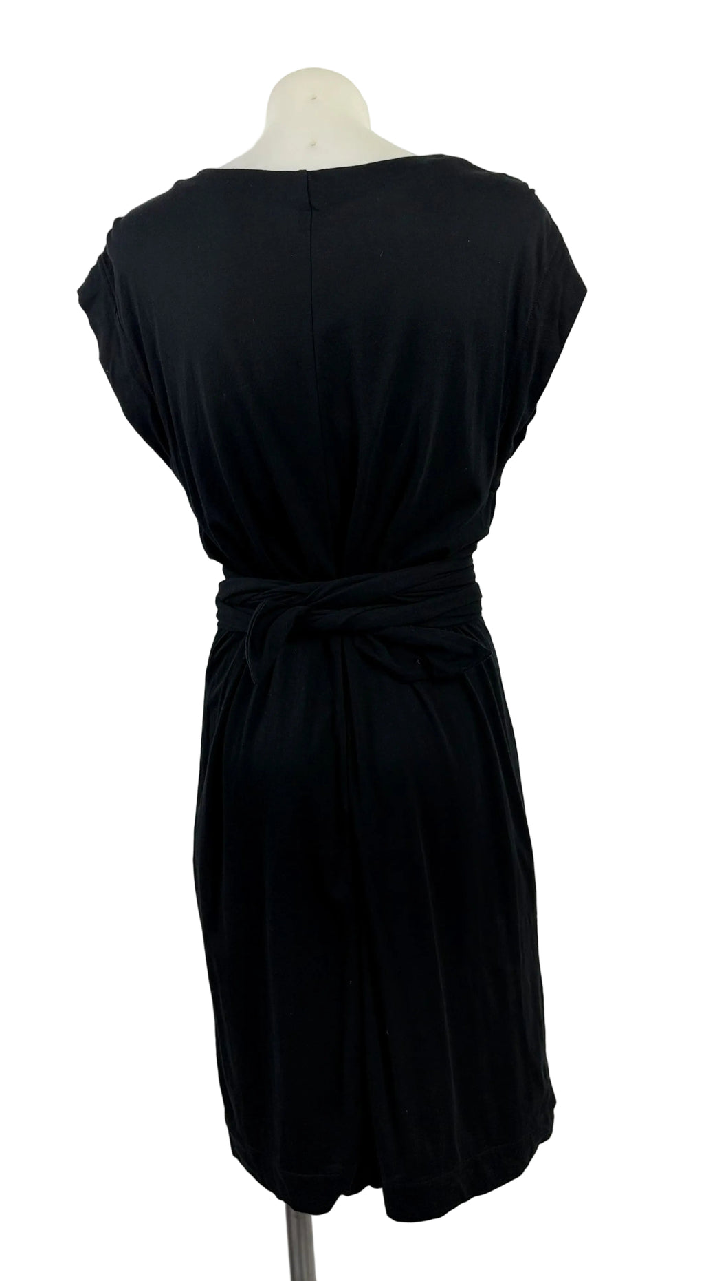 Country Road Black Short Sleeve Twist Front Tie Dress