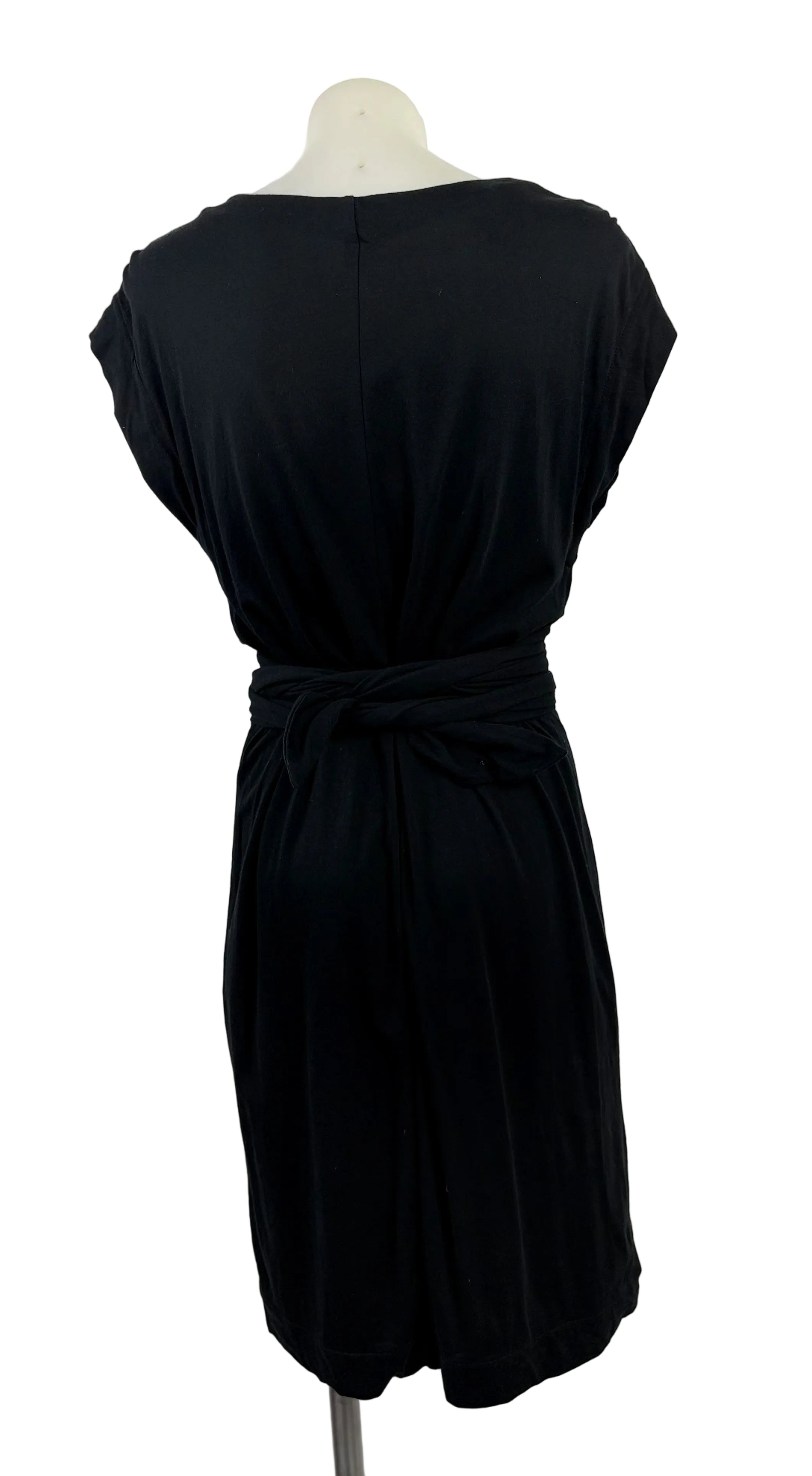 Country Road Black Short Sleeve Twist Front Tie Dress