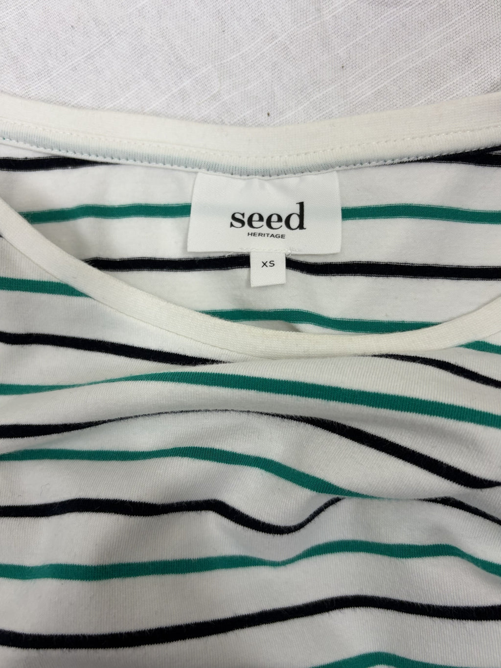 Seed Green & Navy Striped Dress BNWOT