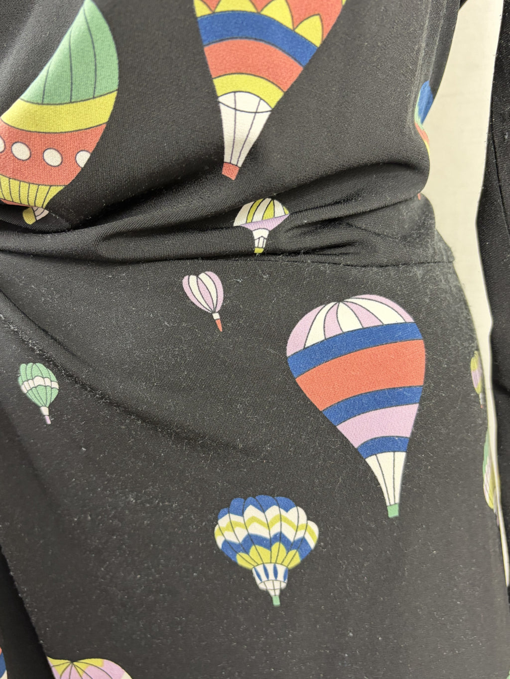Leona Edmiston Hot Air Balloon Print Long Sleeve Twist Dress