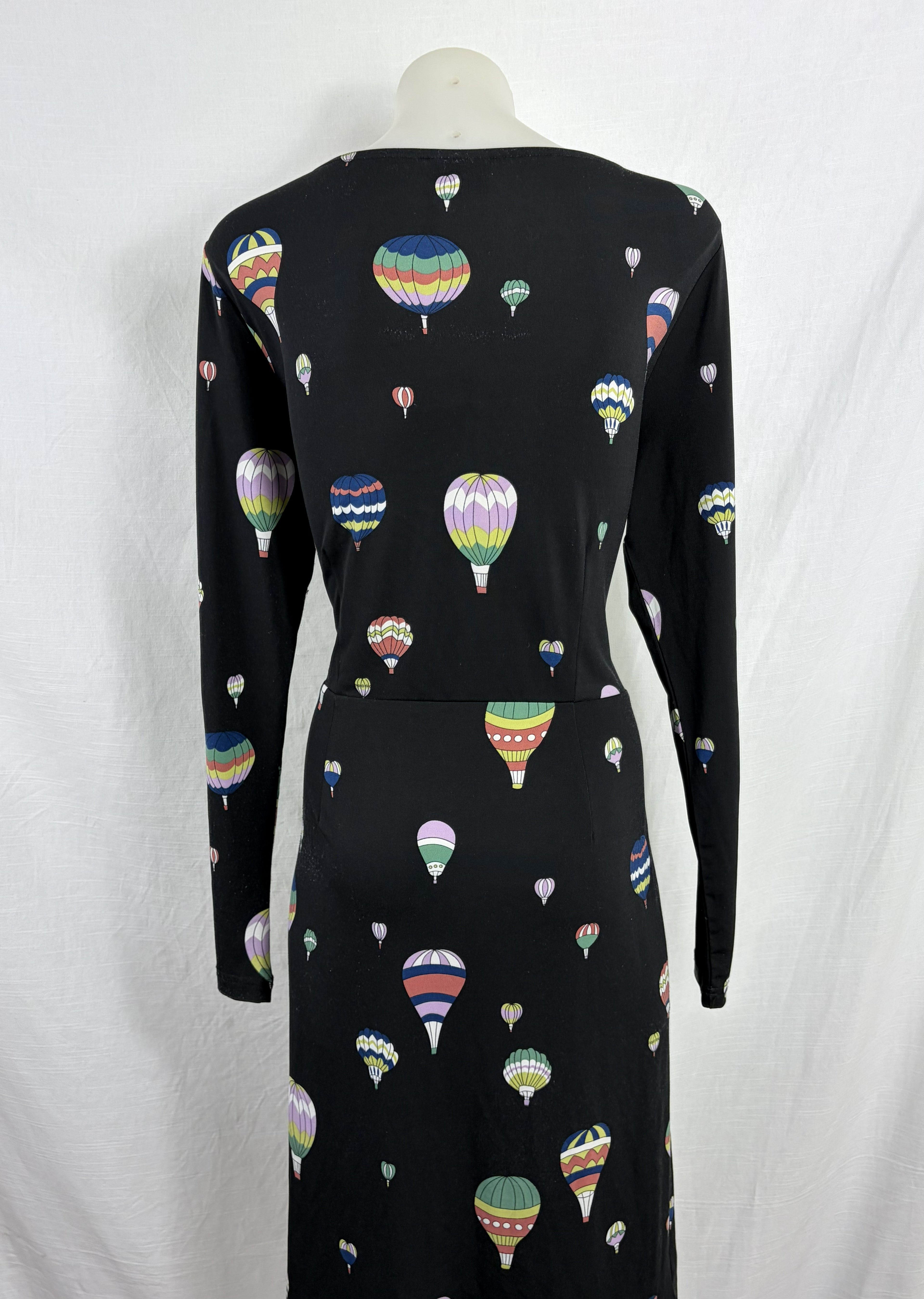 Leona Edmiston Hot Air Balloon Print Long Sleeve Twist Dress