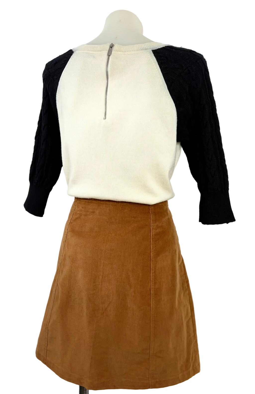 Pare A-Line Corduroy Mini Button-Up Skirt