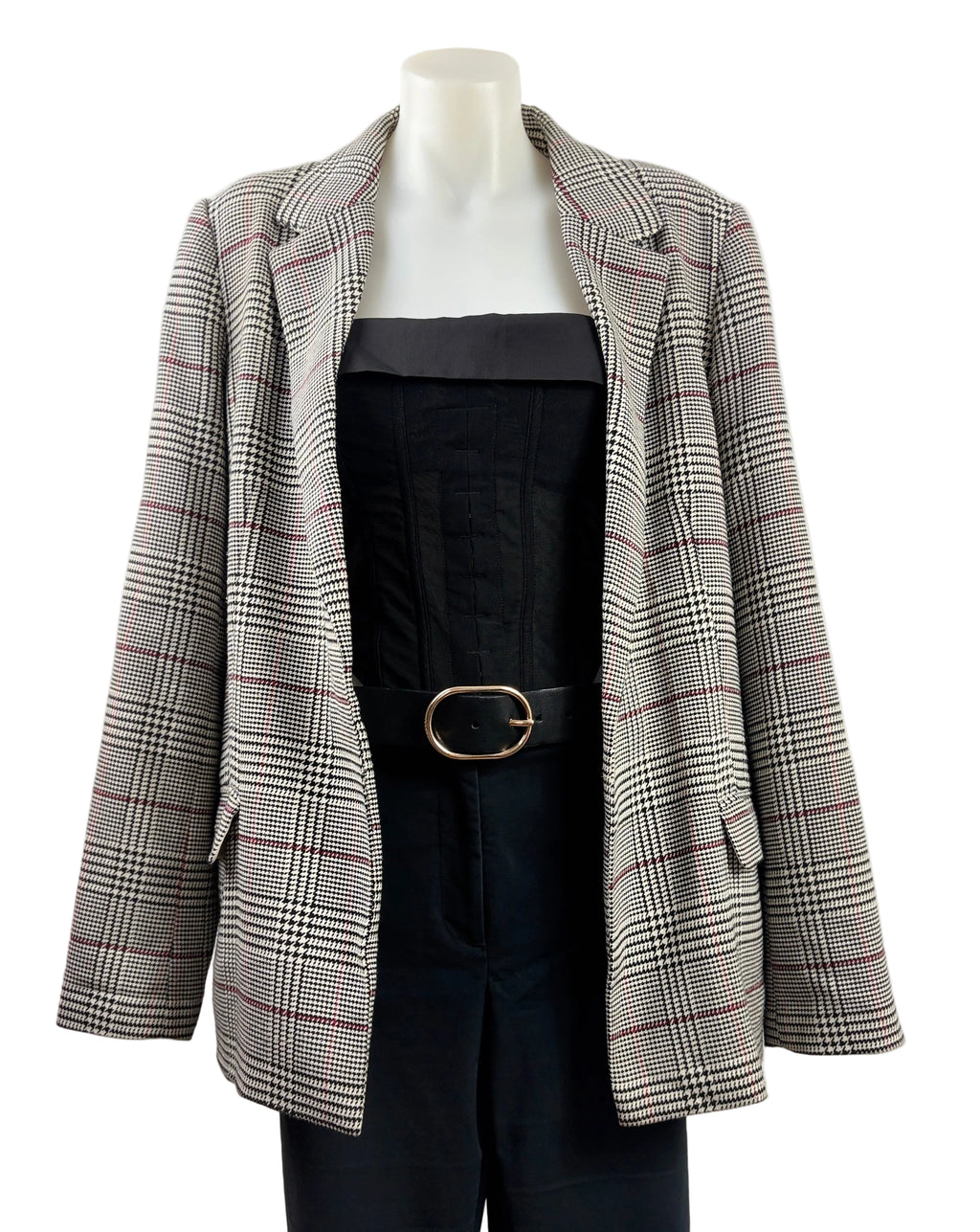 Sportsgirl | Houndstooth Plaid Check Blazer | Size 12