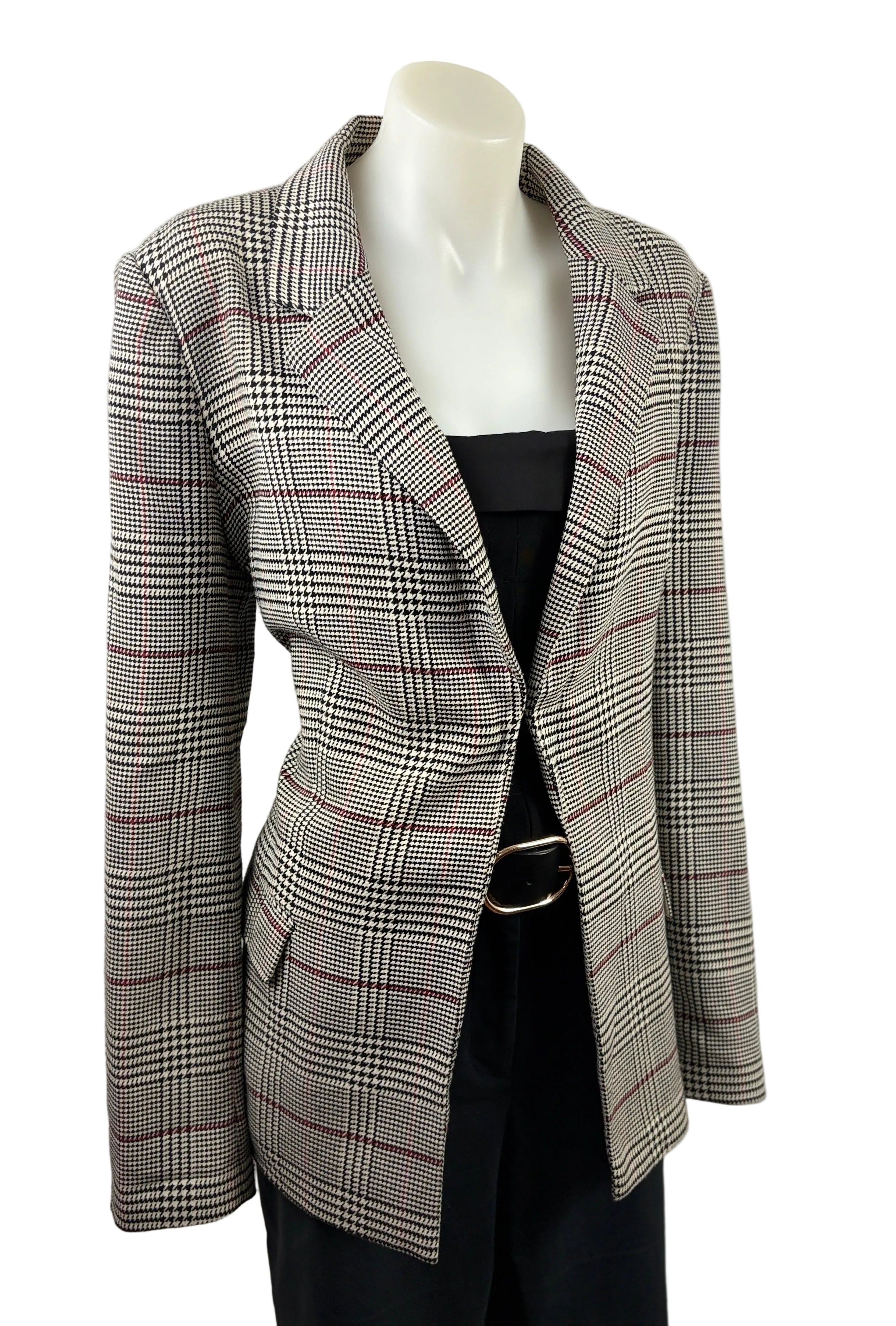 Sportsgirl | Houndstooth Plaid Check Blazer | Size 12