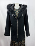Khoko Collection Wool Blend Removable Faux Fur-Trim Hooded Coat