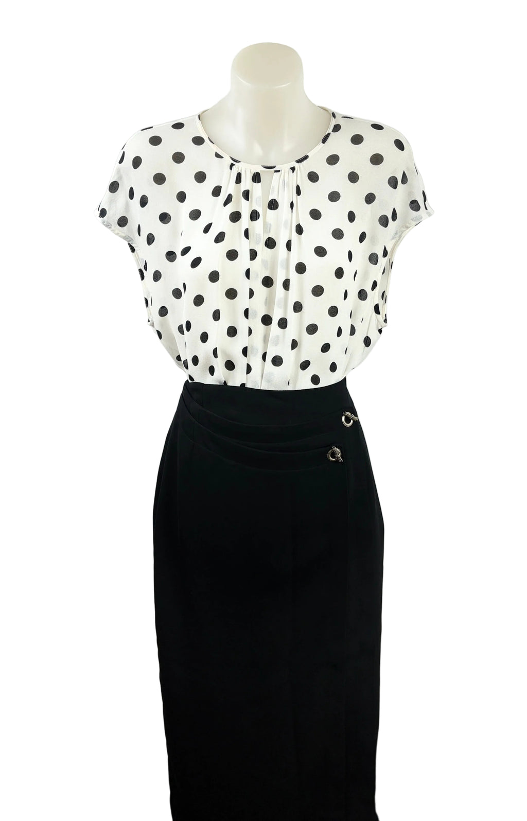 White Polka Dot Top