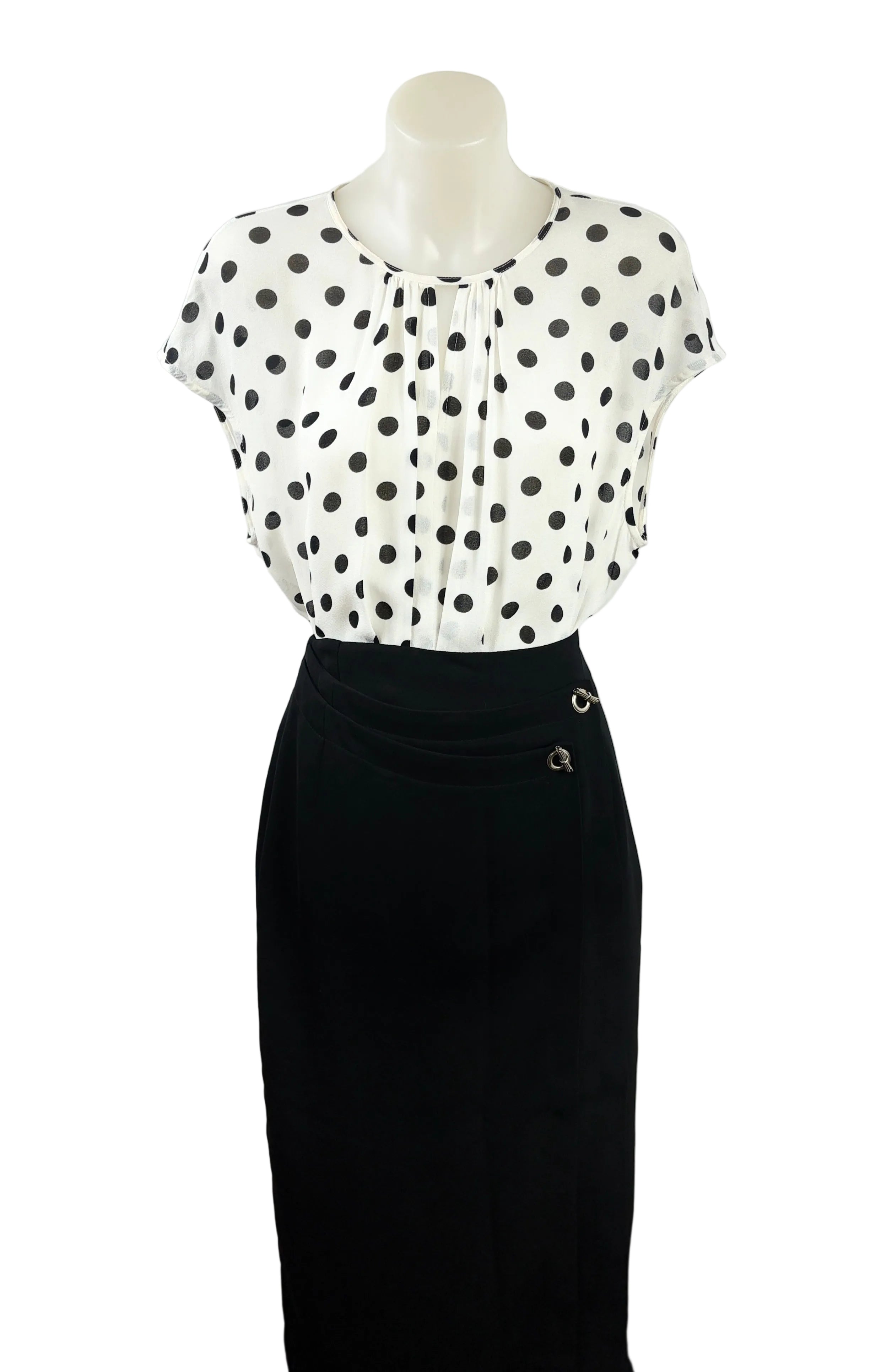 White Polka Dot Top
