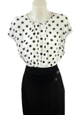 White Polka Dot Top
