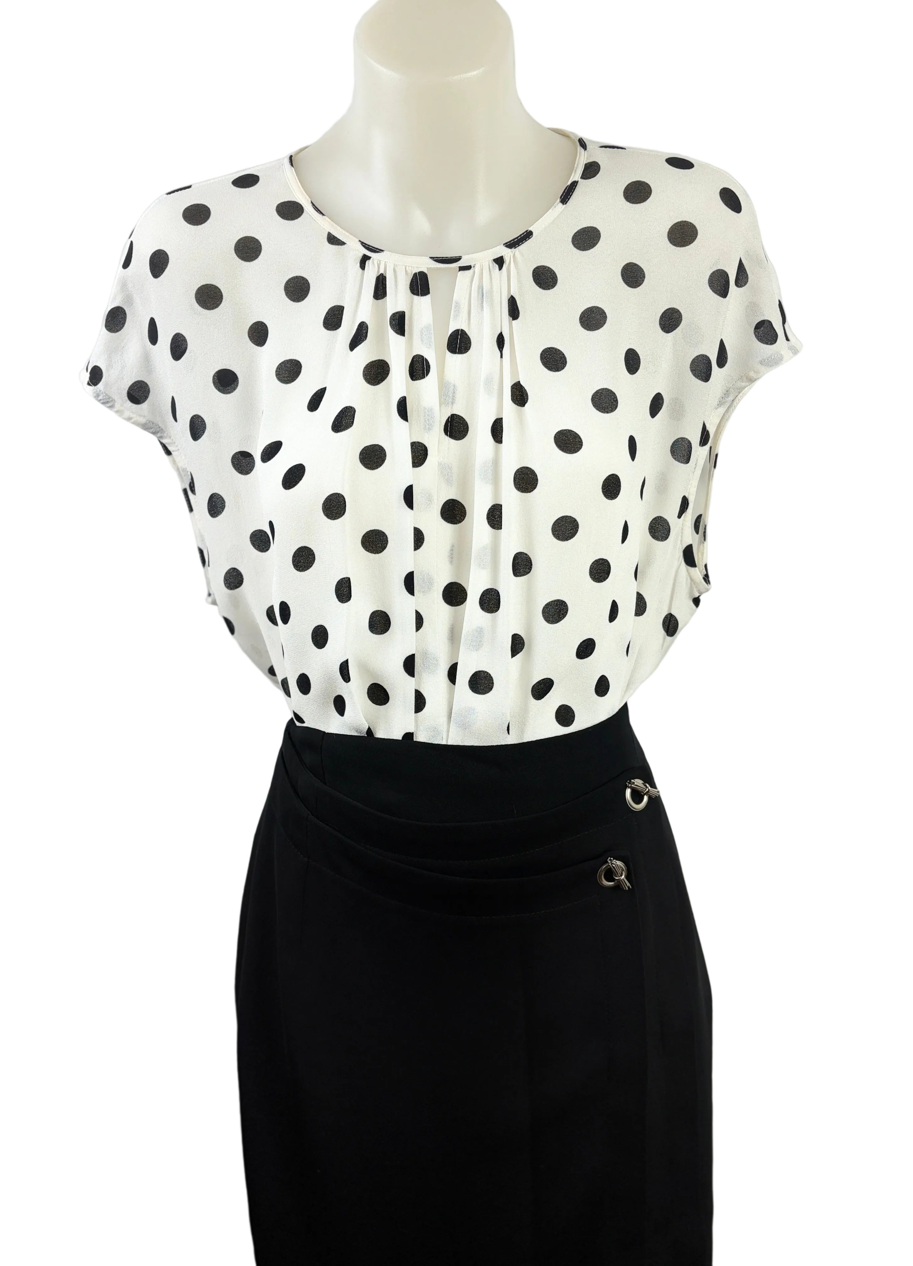 White Polka Dot Top