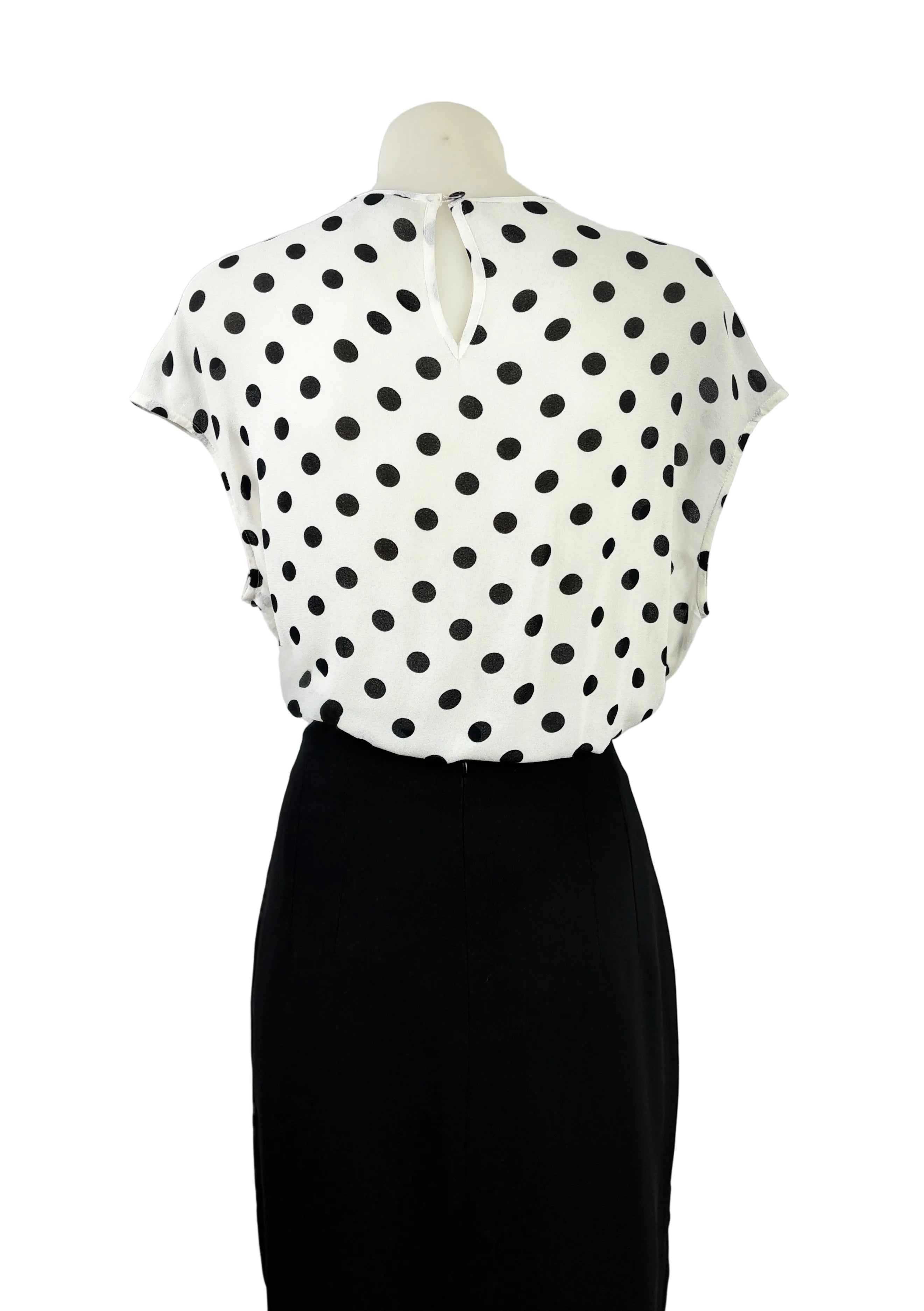 White Polka Dot Top