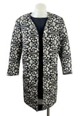 Zara Embroidered Longline Coat — Botanical Jacquard