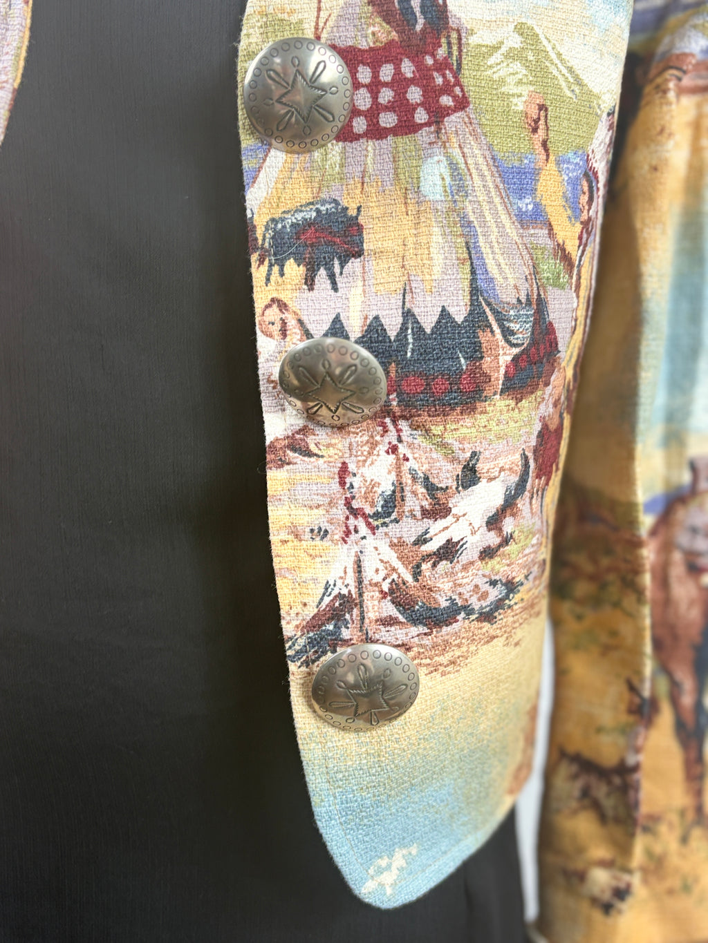 Tortilla Flats Cropped Western Tapestry Jacket