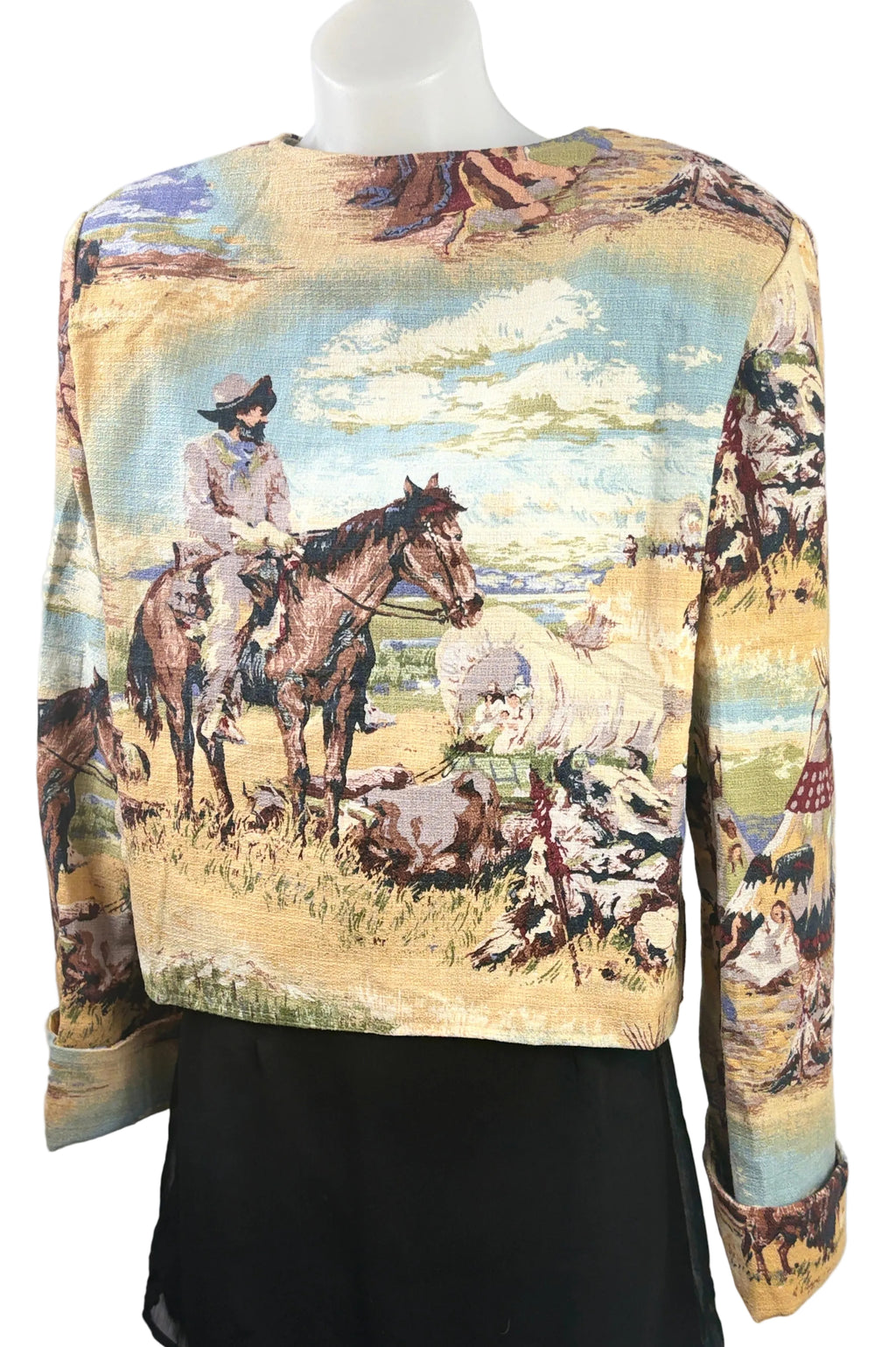 Tortilla Flats Cropped Western Tapestry Jacket