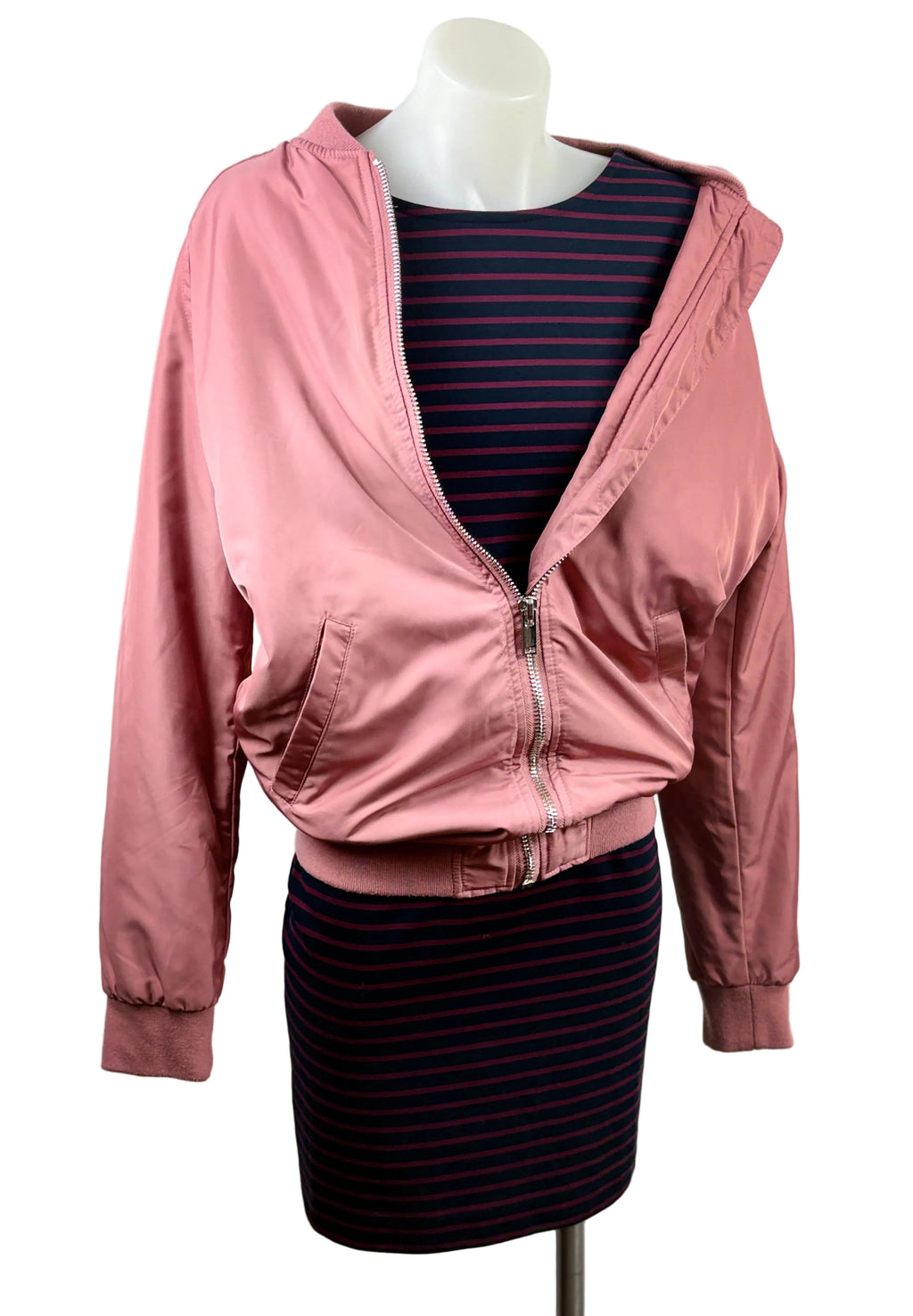 Atmos & Here | Oversized Bomber Jacket | Dusty Pink | Size 6