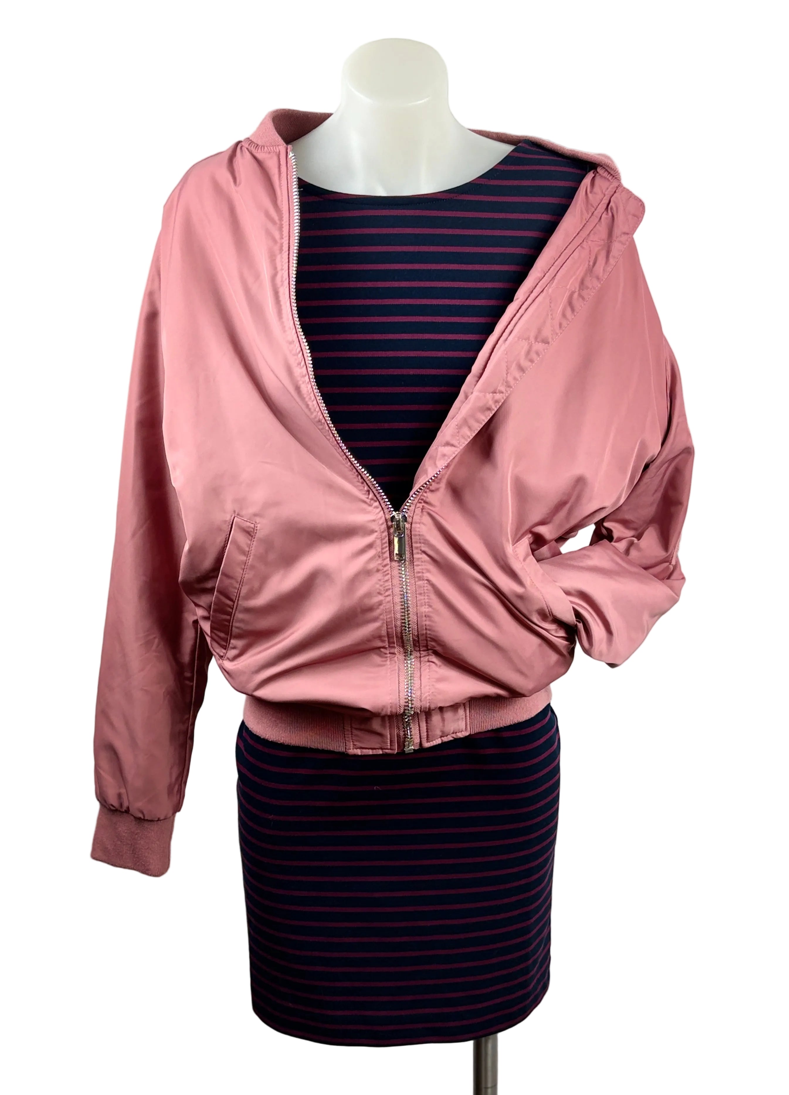 Atmos & Here | Oversized Bomber Jacket | Dusty Pink | Size 6