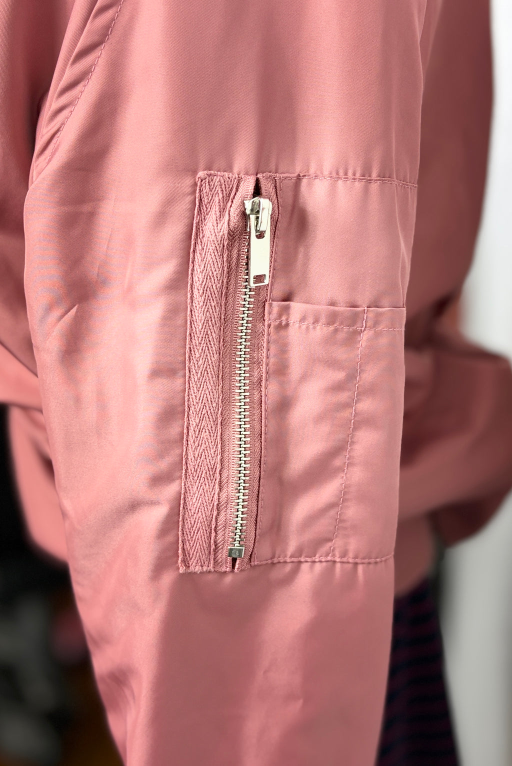 Atmos & Here | Oversized Bomber Jacket | Dusty Pink | Size 6