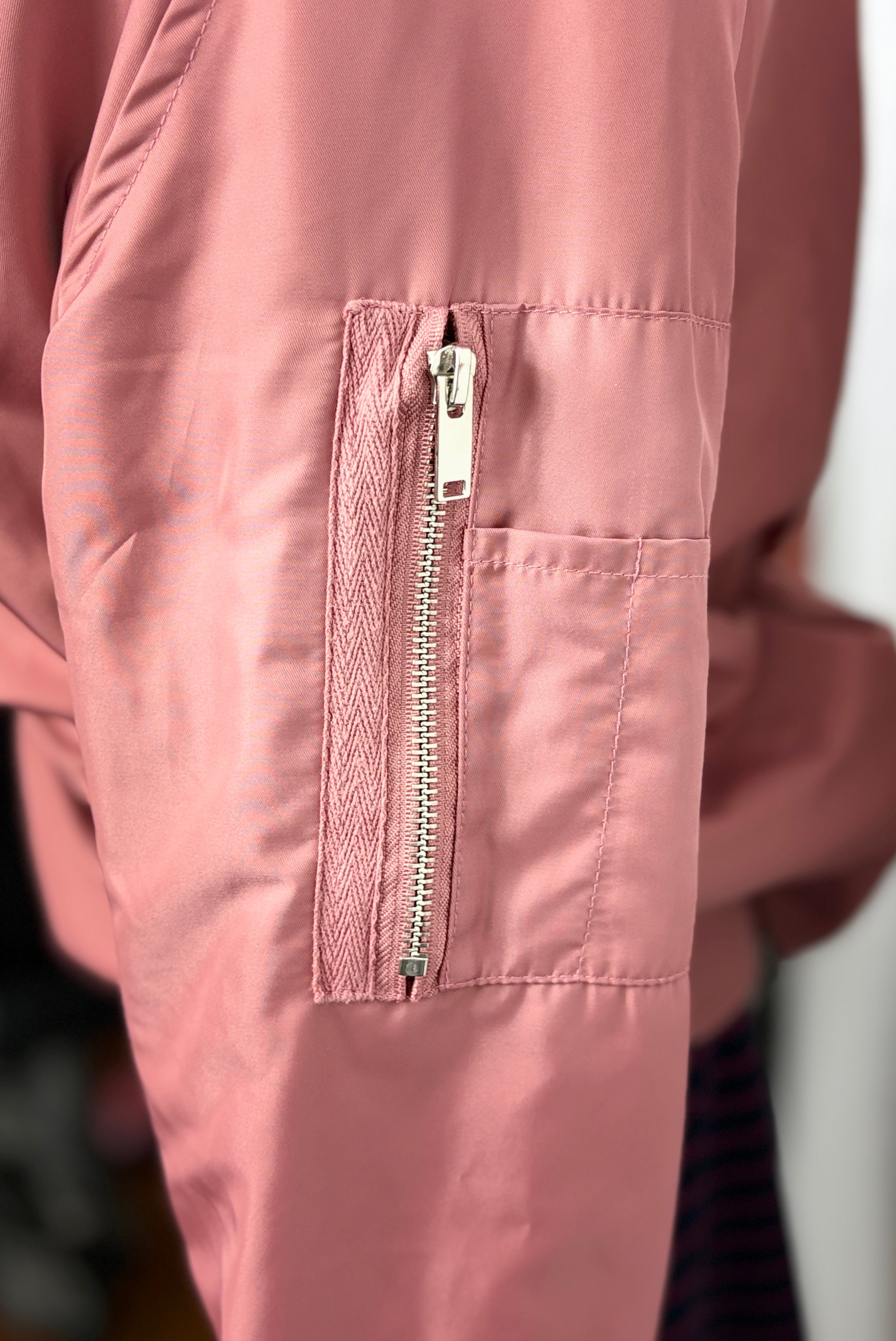 Atmos & Here | Oversized Bomber Jacket | Dusty Pink | Size 6