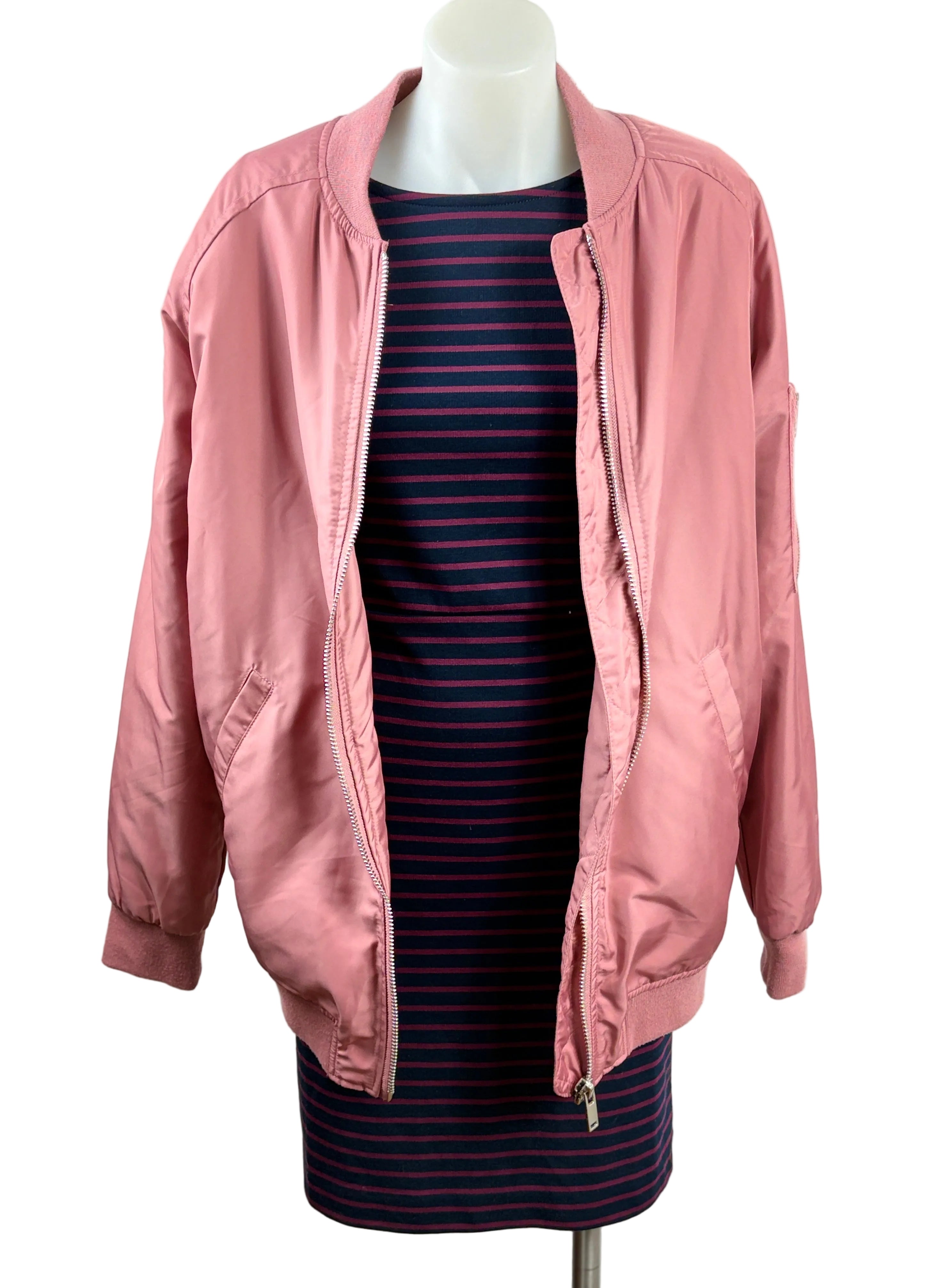 Atmos & Here | Oversized Bomber Jacket | Dusty Pink | Size 6
